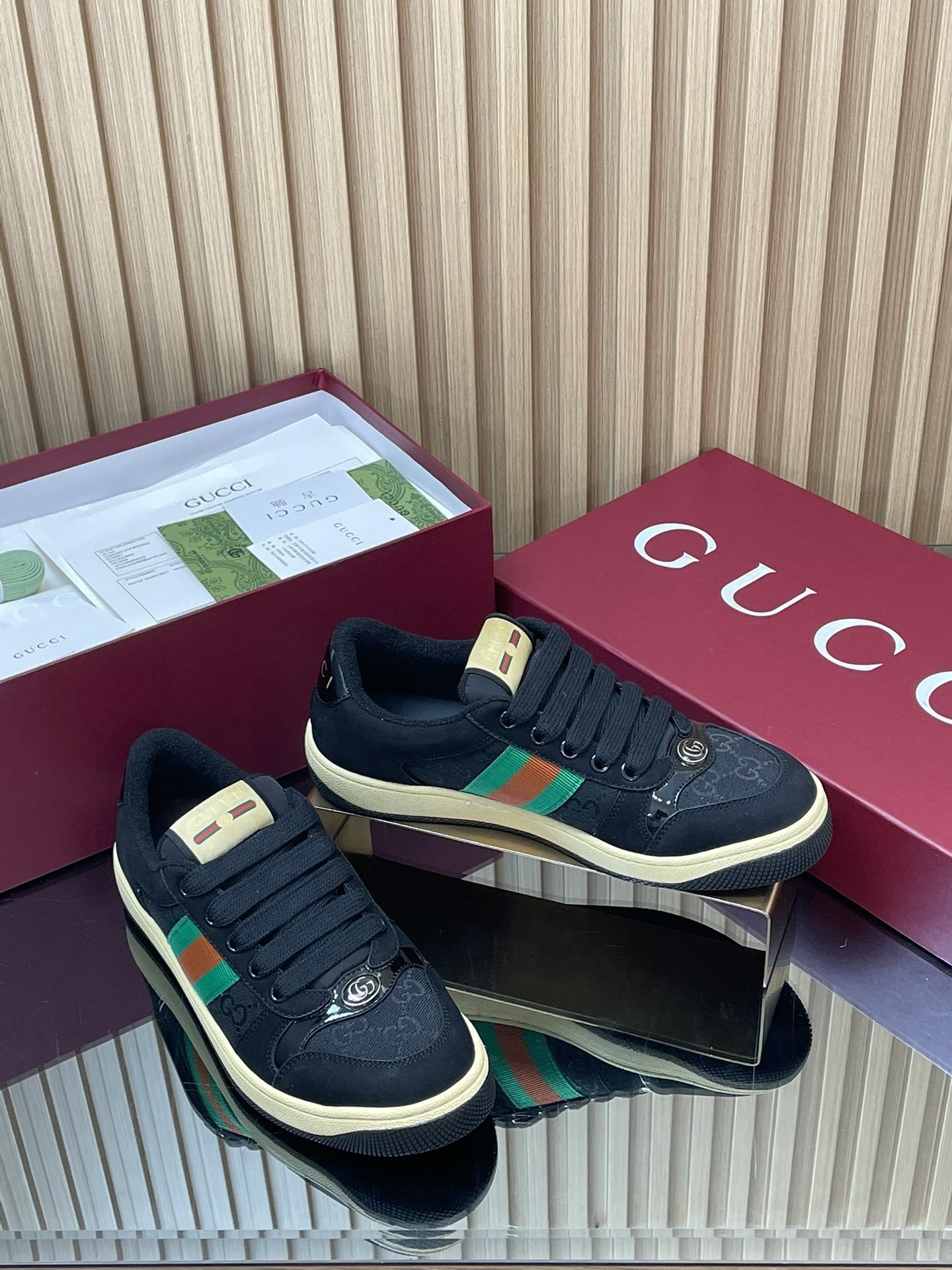 signature Gucci Black Canvas Sneakers - Gucci Black Signature Canvas
