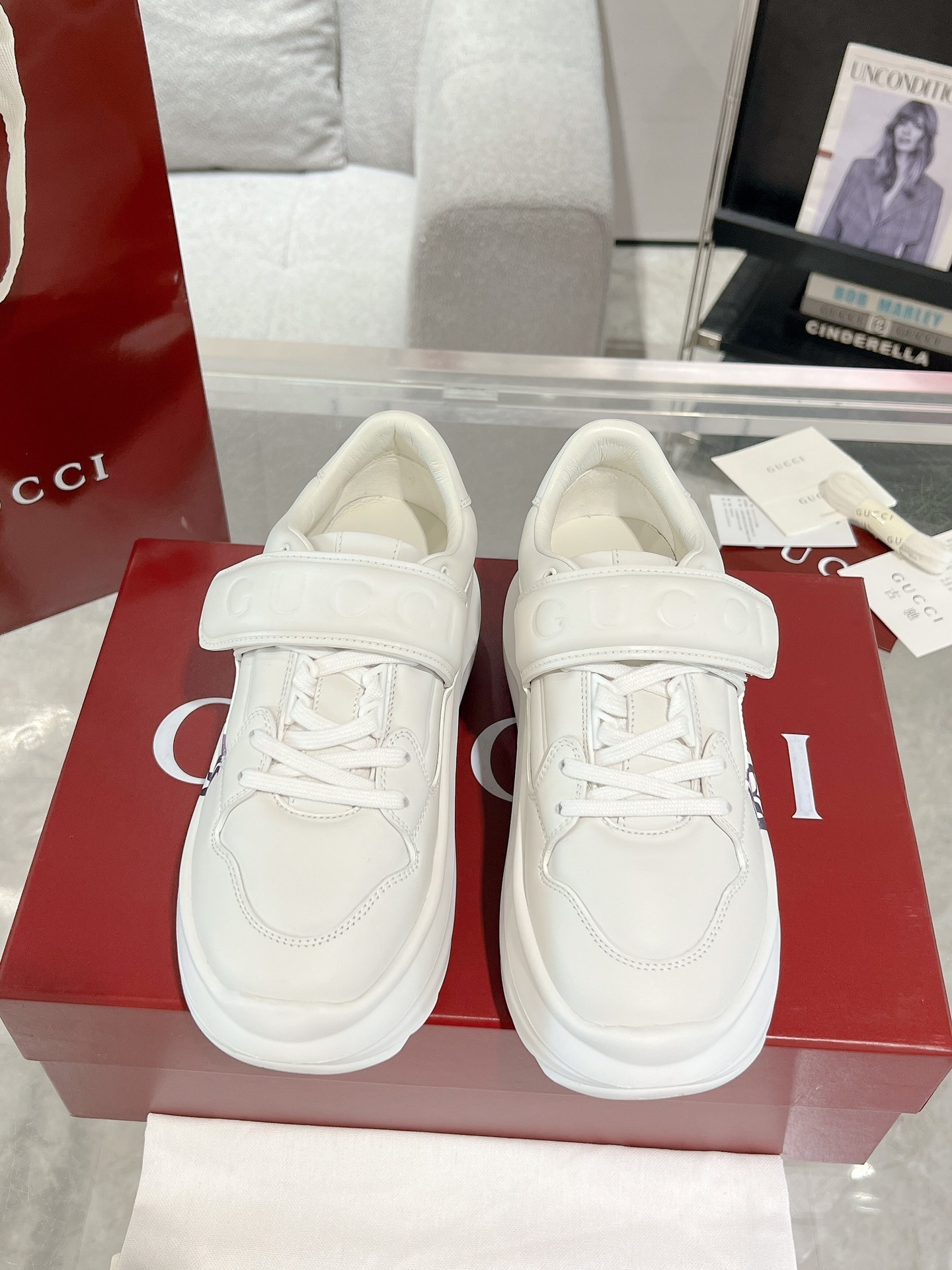 Gucci White Leather