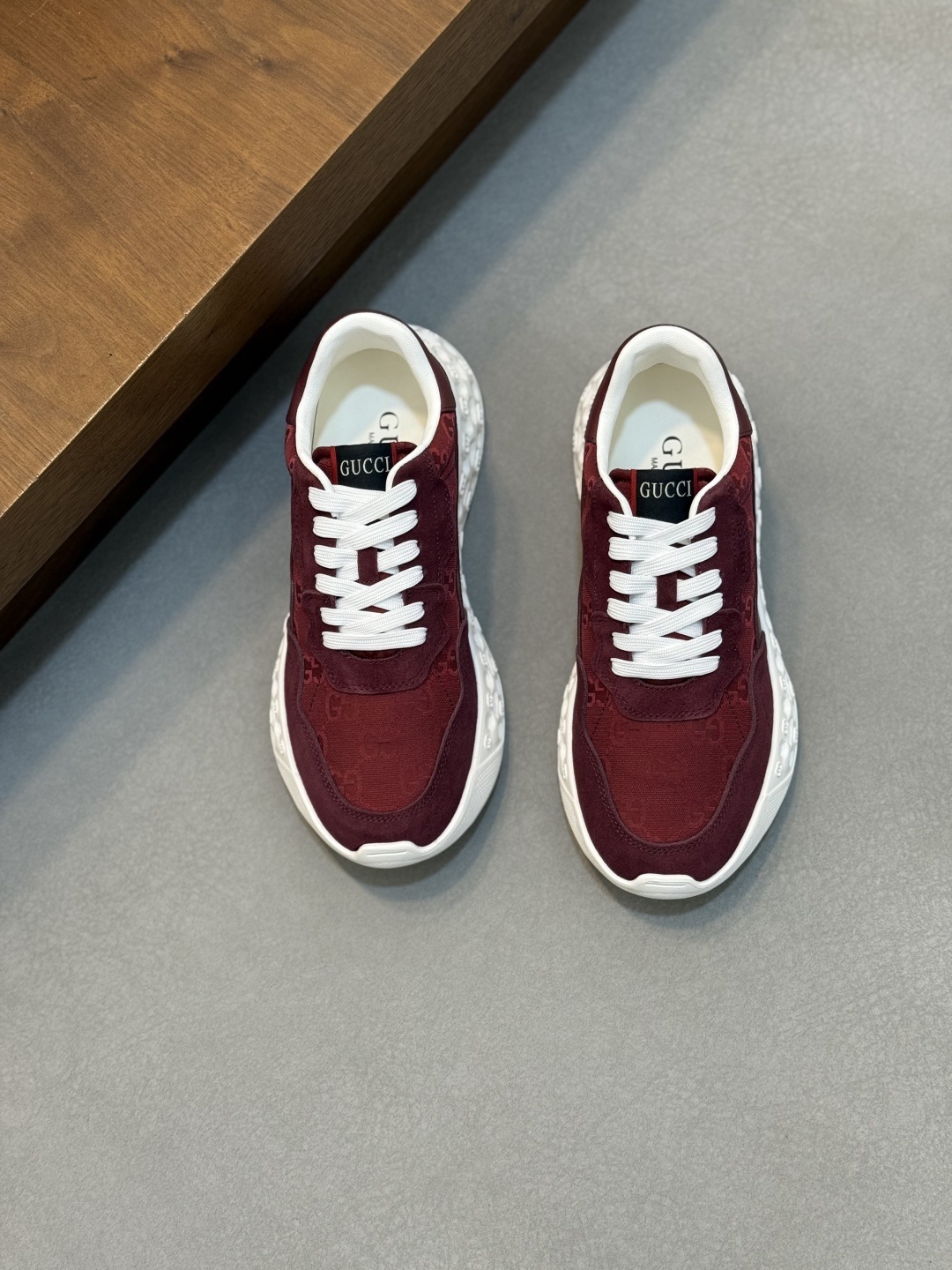 Gucci Burgundy Suede Sneakers