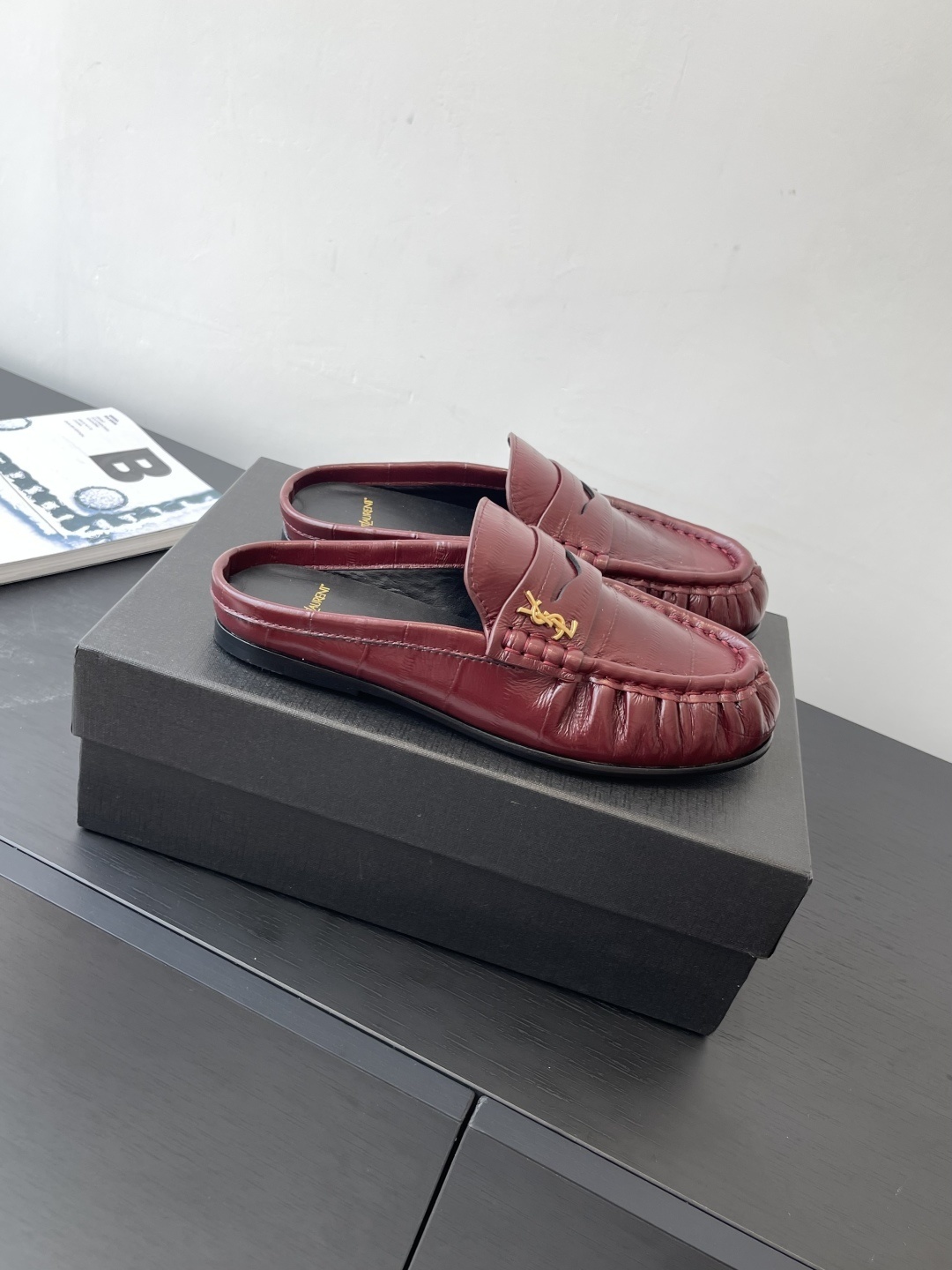 Saint Laurent Burgundy Mules leather - Saint Laurent Burgundy Leather