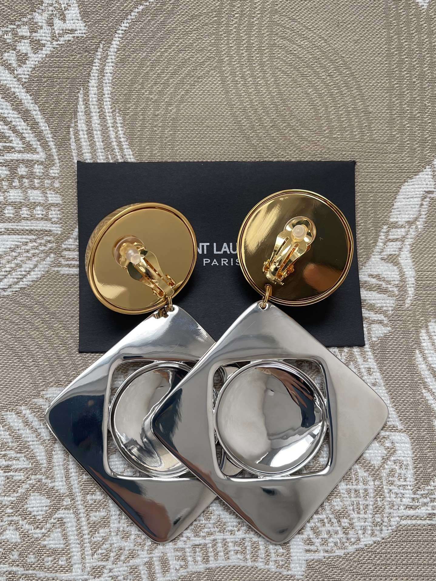 Saint Laurent Geometric Earrings gold silver – Saint Laurent Gold &