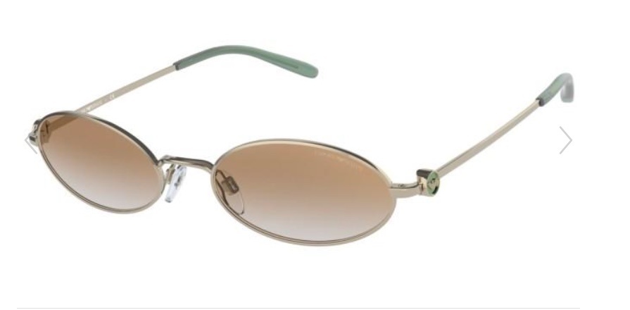 Emporio Armani Gold Oval Sunglasses gradient brown