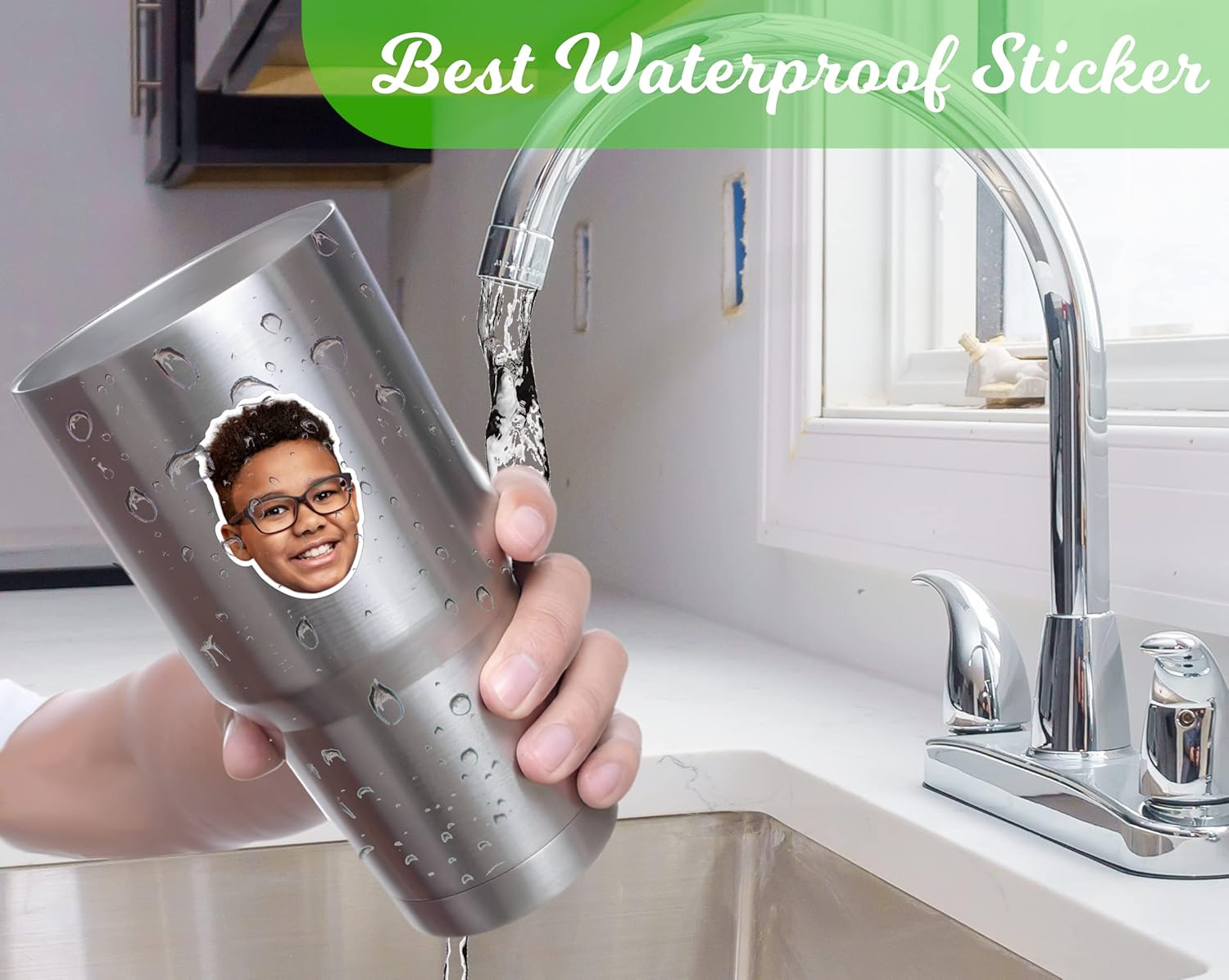 Alternative view of Personalized Face Sticker - Portrait | Sheet with Die Cut Stickers | Customized - Picture Decals | Waterproof | Funny Photo Stickers | Photo Gift Idea