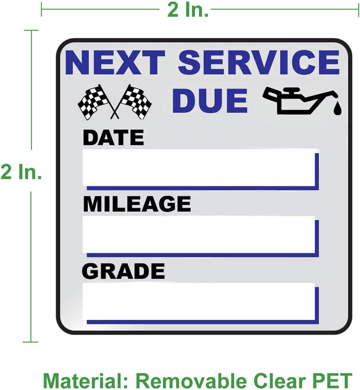 Alternative view of Oil Change Stickers, 300 Pcs 2 x 2 Inches Clear Oil Change Window Stickers for Vehicles Windshield, Removable Vinyl Next Service Due Reminder Sticker Labels for Car Maintenance
