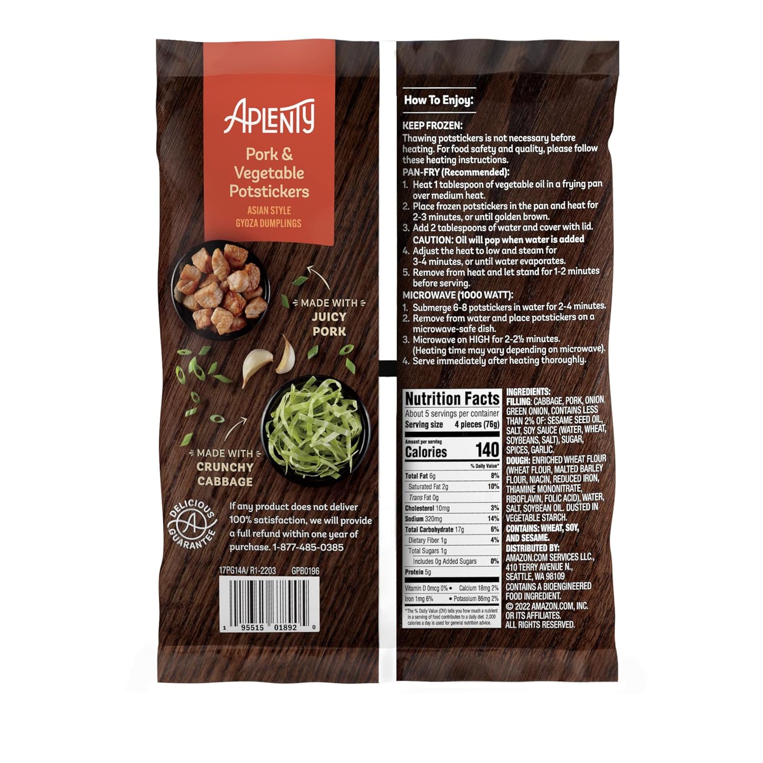 Alternative view of Aplenty Pork & Vegetable Potstickers, 14 Oz