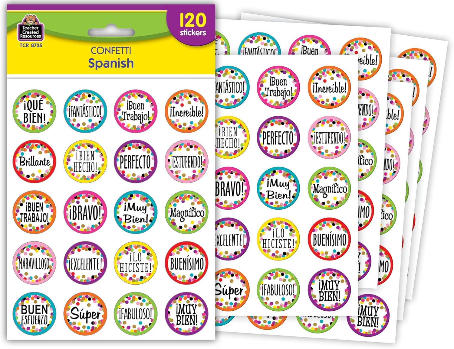 Confetti Spanish Stickers