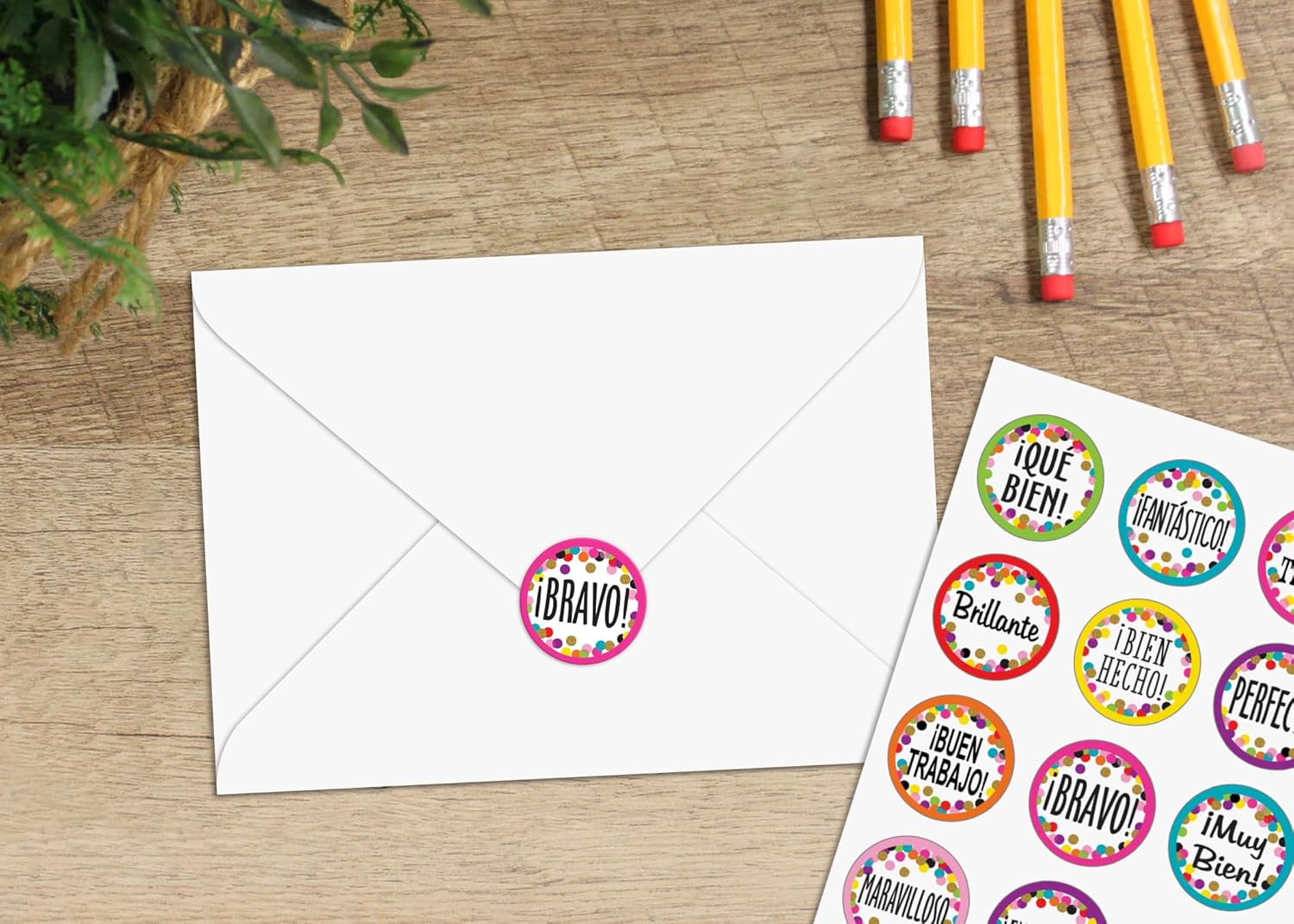 Alternative view of Confetti Spanish Stickers