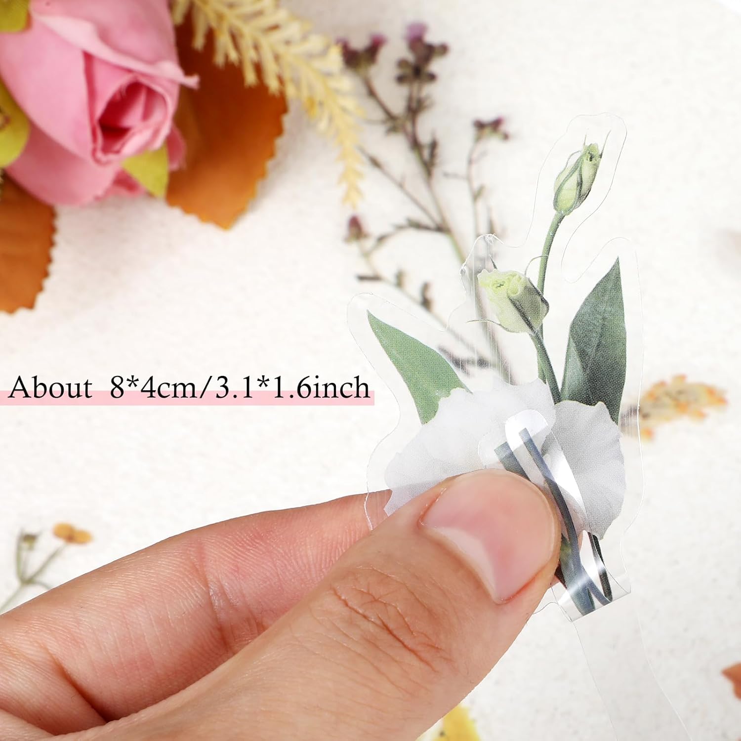 Alternative view of Vintage Floral Stickers Set - 120 Pcs Retro Pressed Flower Stickers for Scrapbooking, Bullet Journaling & Phone Cases