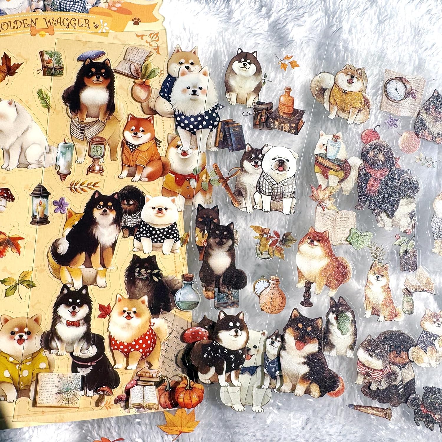 Alternative view of 420+ Cute Animal Stickers,16 Sheets Clear PET Waterproof Stickers for Journals, Scrapbooking, Phone Cases,DIY Crafts, Dogs Cats Rabbits Fox Watercolor Aesthetic Decals