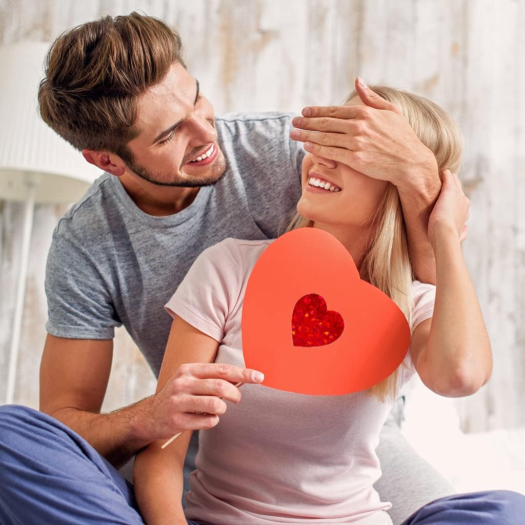 Alternative view of 500pcs Glitter Heart Stickers Roll, Valentine Red 1.5 Inch, Love Stickers for Scrapbooking, Personalized Thank You (Heart)