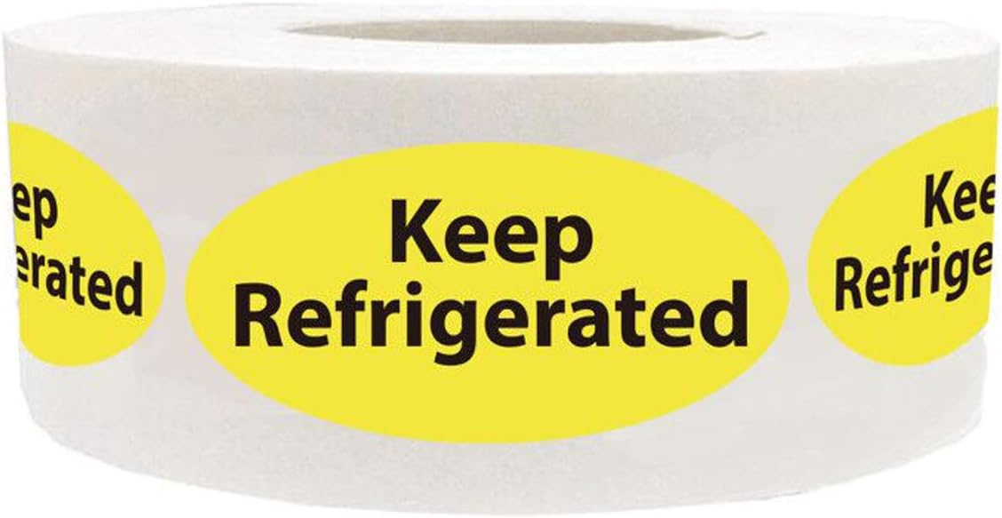 Keep Refrigerated Stickers,0.75 x 1.5 Inches Keep Refrigerated Labels for Pharmacy, Drug Stores, Warning Labels, and Health clinics(500 pcs）