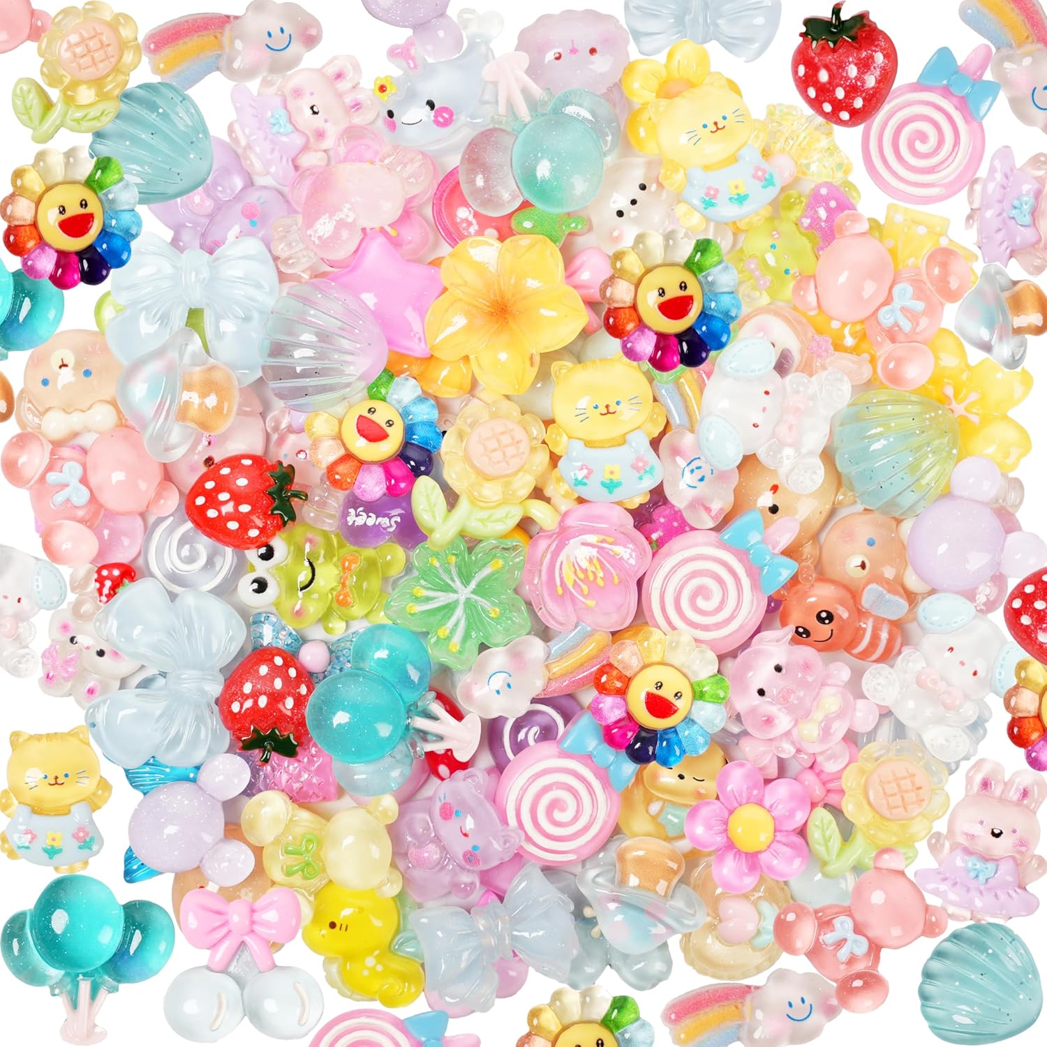 Alternative view of 70 Pcs Resin Charms Slime Charms Embellishments Bulk Mixed Ornament Decorations Accessories