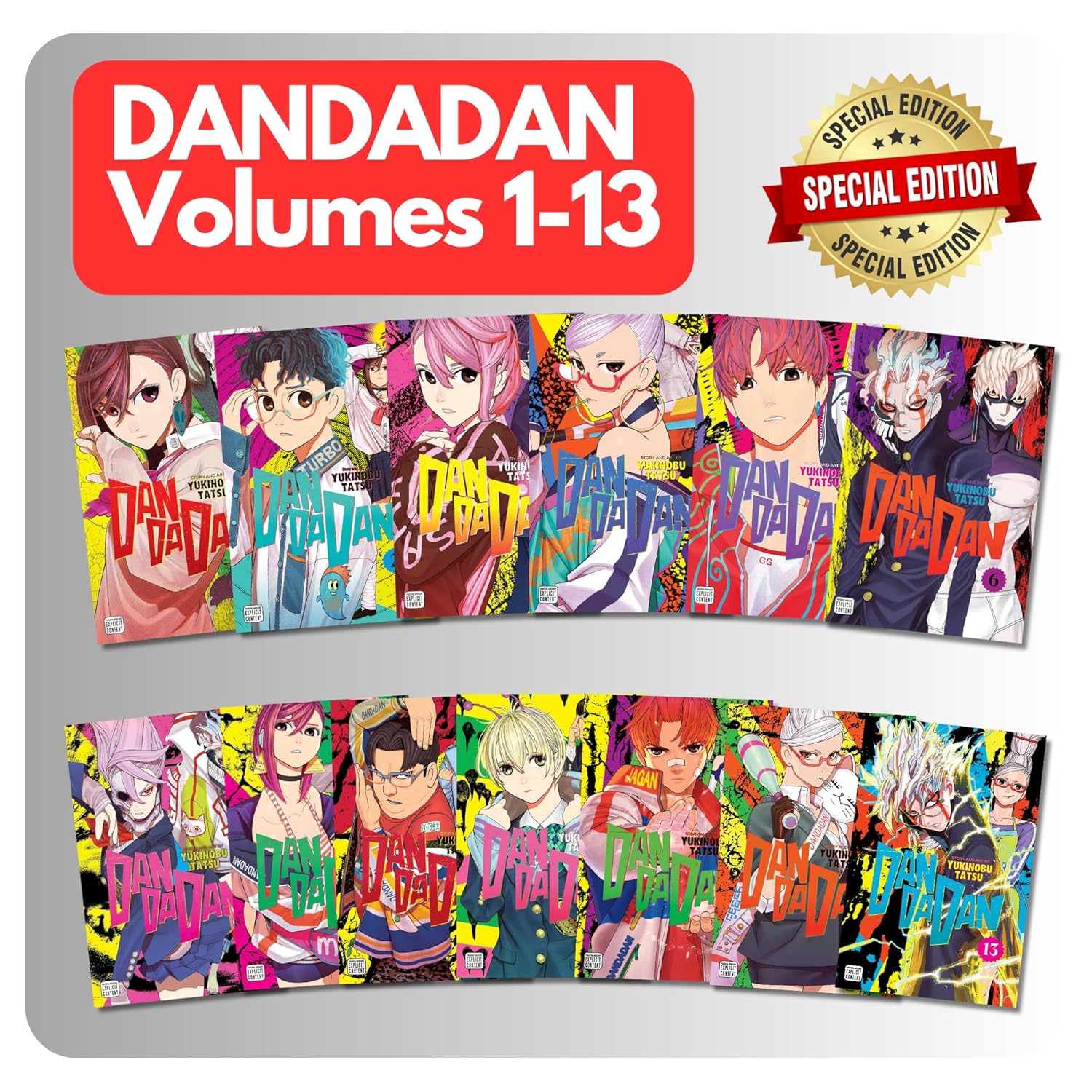 DANDADAN Volumes 1-13 Ultimate Book Collection Manga Set by Yukinobu Tatsu | Ultimate Manga Bundle | English Language Edition | Collector’s Pack