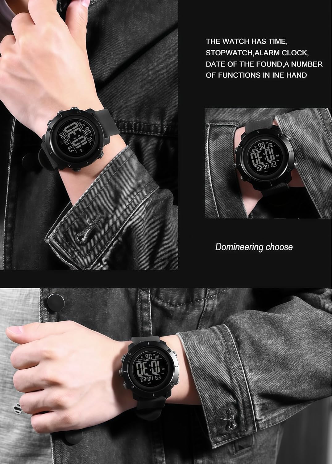 Alternative view of Digital Watch Sports Waterproof Military Back Light Small Watch for Men Black 1426