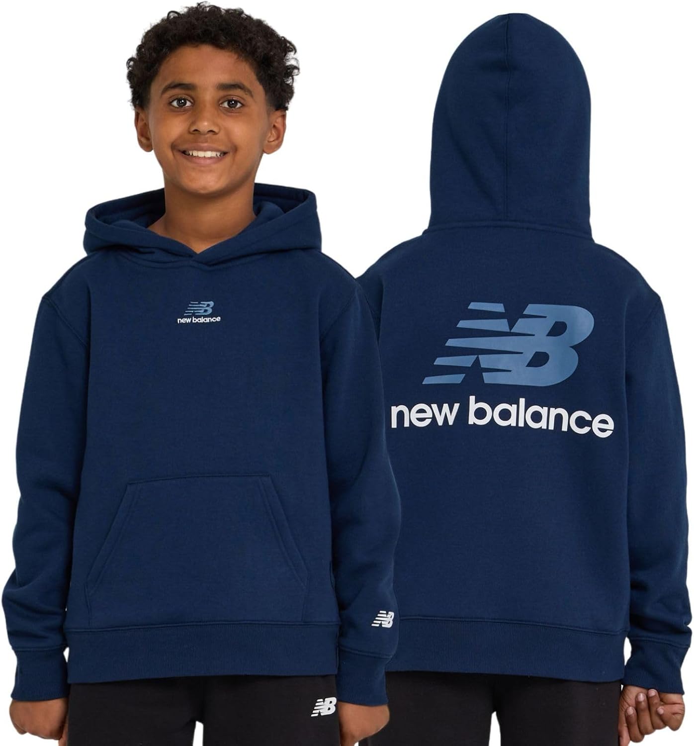 New Balance Boys Hoodie u2013 Premium Comfy Cotton Blended Fleece Classic Pullover Sweatshirt for Kids, Sizes 4-20