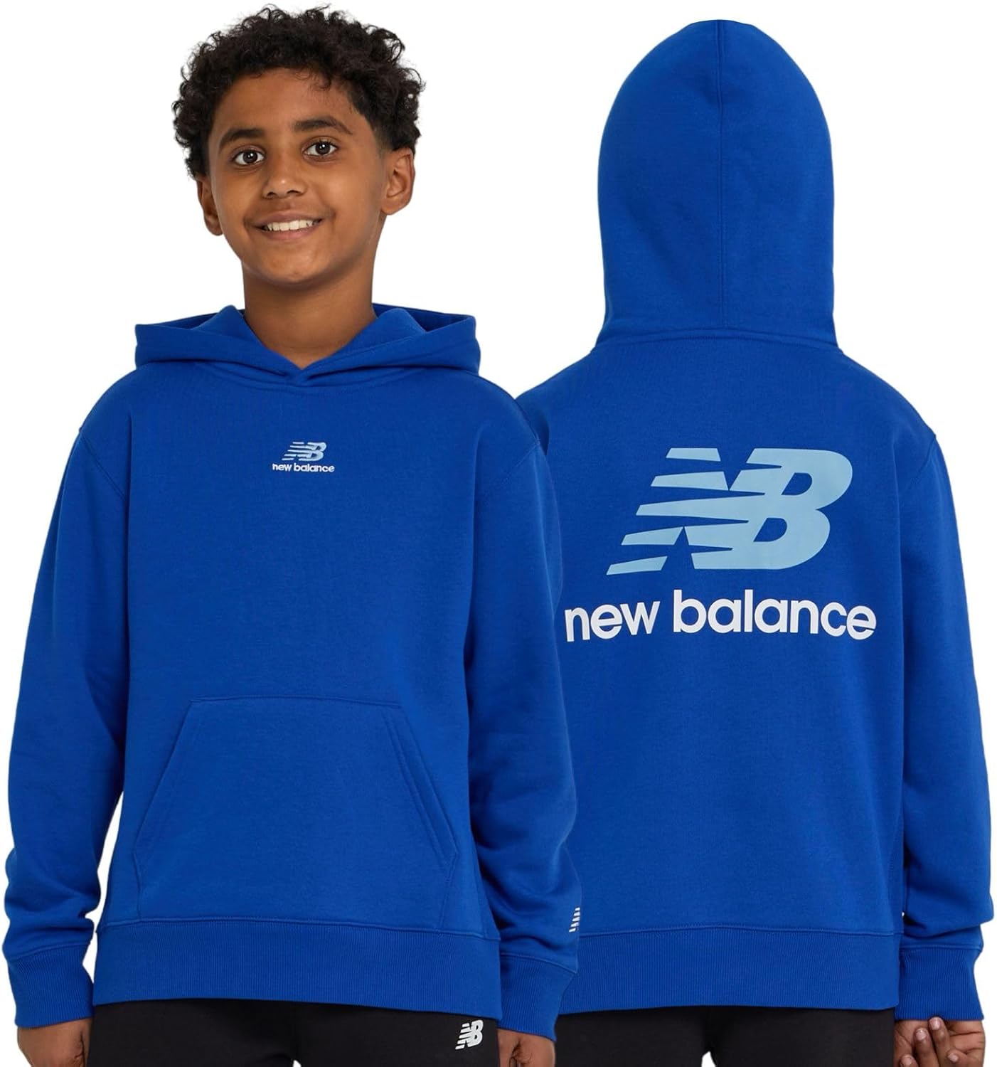 Alternative view of New Balance Boys Hoodie u2013 Premium Comfy Cotton Blended Fleece Classic Pullover Sweatshirt for Kids, Sizes 4-20