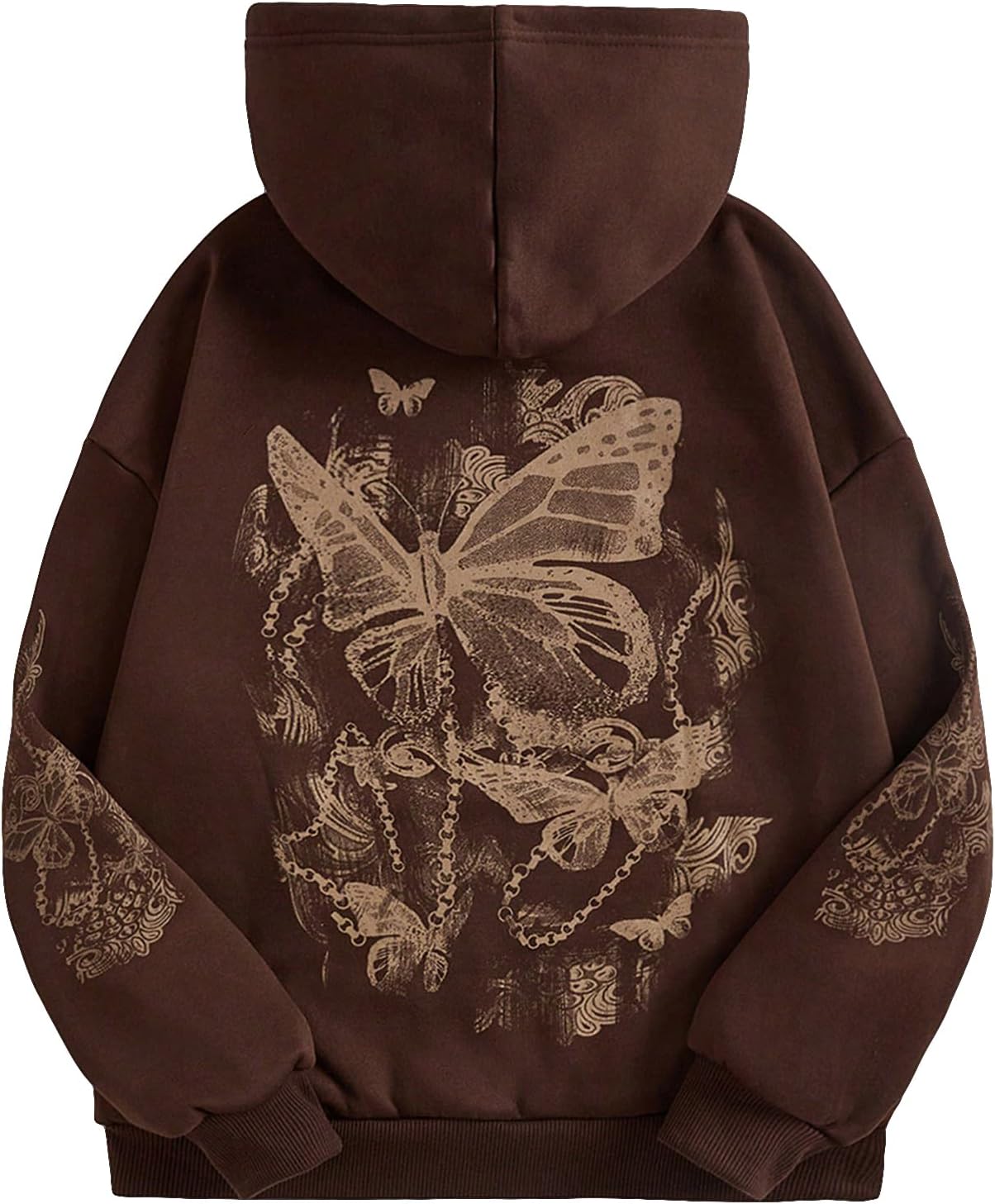 SOLY HUX Women's Graphic Hoodies Heart Print Drawstring Long Sleeve Pocket Sweatshirt Pullover Tops