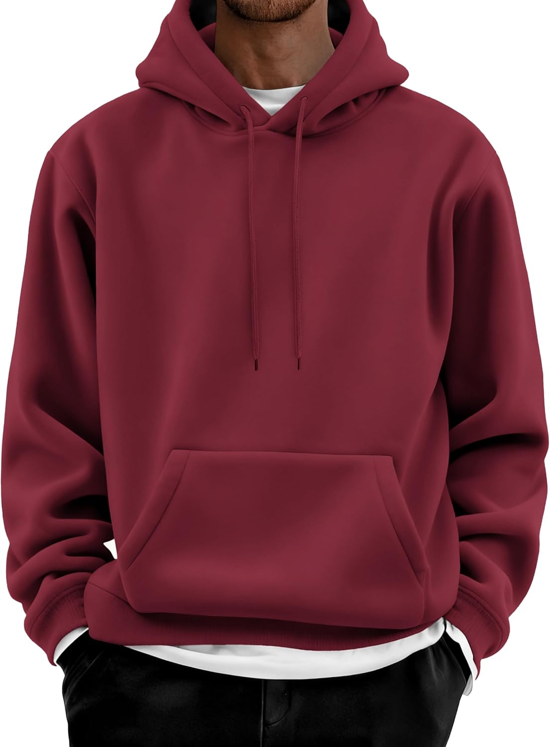 COOFANDY Men Cotton Fleece Hooded Sweatshirt Casual Long Sleeve Hoodies Pullover Fashion Drawstring Hoodie with Kanga Pocket - Image 5