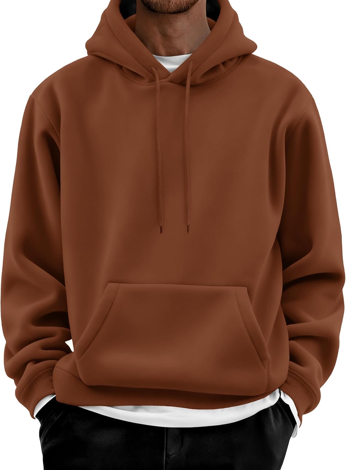 COOFANDY Men Cotton Fleece Hooded Sweatshirt Casual Long Sleeve Hoodies Pullover Fashion Drawstring Hoodie with Kanga Pocket - Image 7