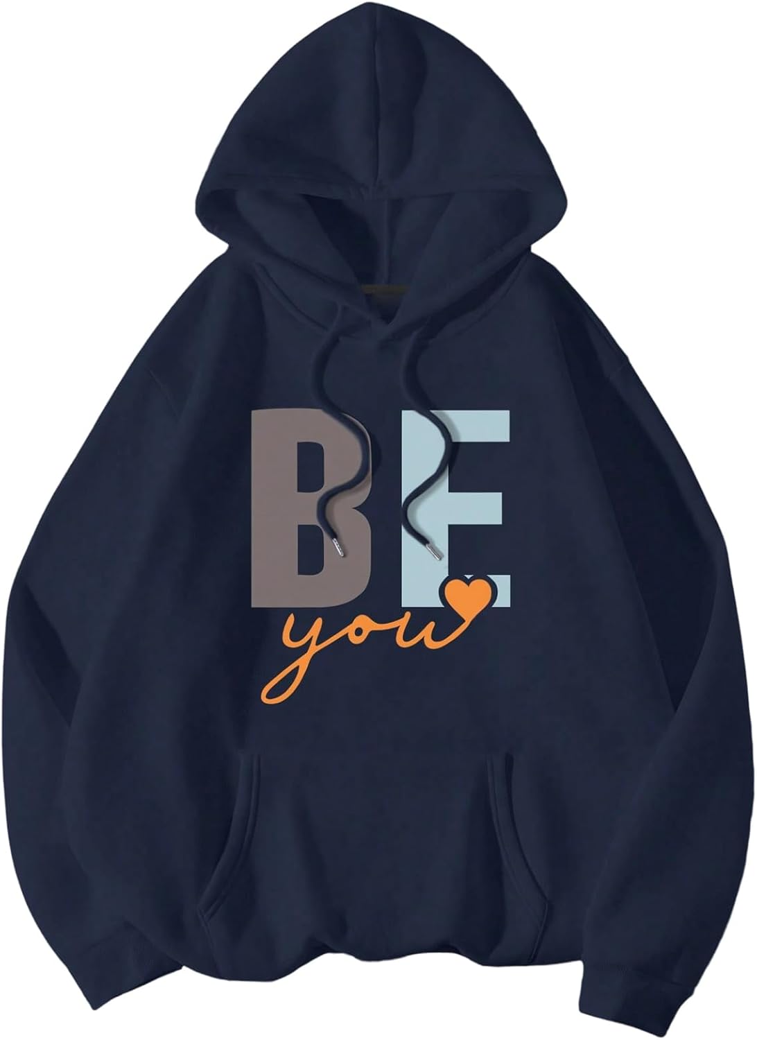 SOLY HUX Women's Plus Size Sweatshirt Letter Graphic Hoodies Drawstring Drop Shoulder Long Sleeve Pullover Tops