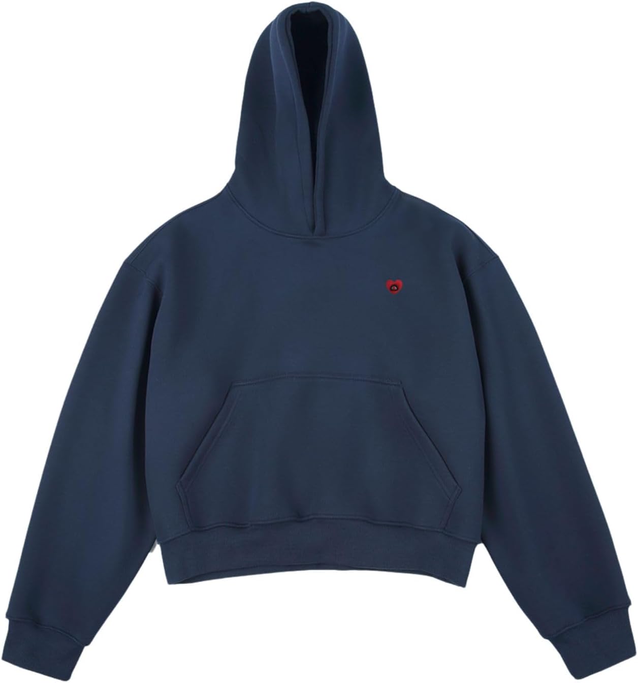 Alternative view of Aelfric Eden Solid Boxy Cropped Pullover Hoodies For Women Men Unisex Y2k Oversized Hoodie Pocket Casual Short Sweatshirt