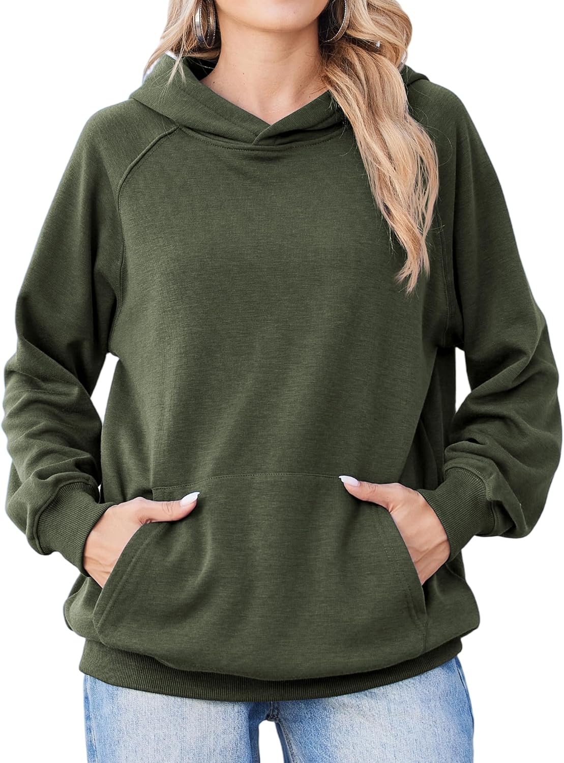 Alternative view of Zeagoo Womens Fleece Hoodies Soft Midweight Casual Hooded Sweatshirts Fall Winter Pullover Tops Kangaroo Pocket