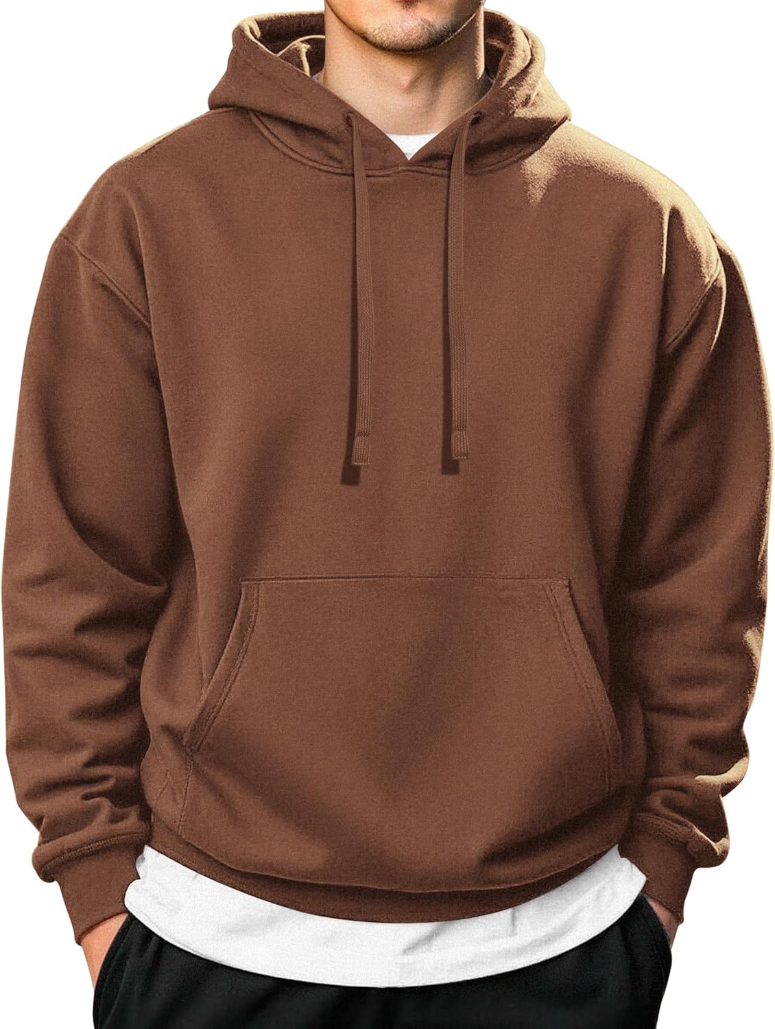 COOFANDY Men's Hooded Pullover Casual Long Sleeve Drawstring Gym Hoodies Sweatshirts with Pocket