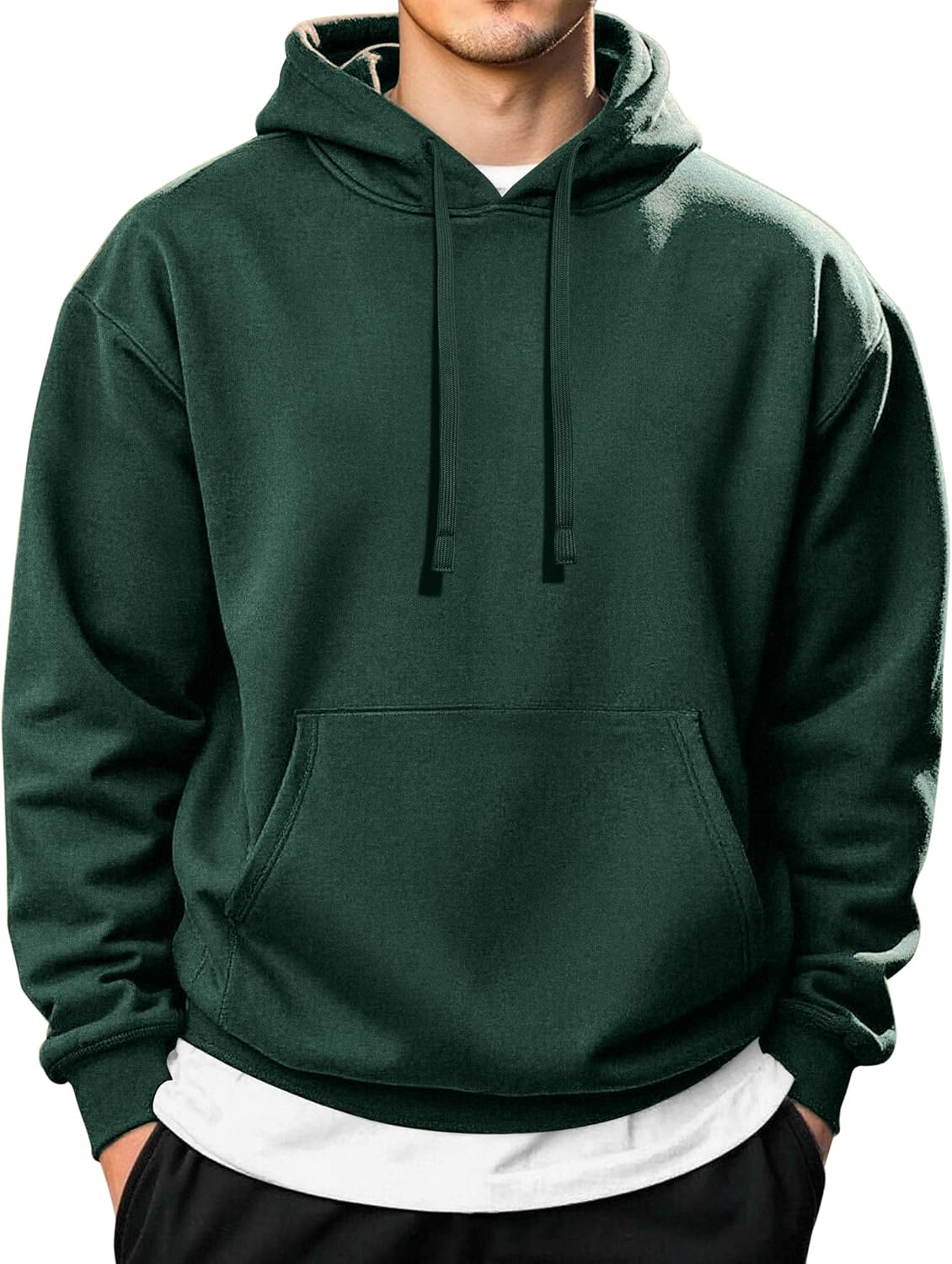 Alternative view of COOFANDY Men's Hooded Pullover Casual Long Sleeve Drawstring Gym Hoodies Sweatshirts with Pocket
