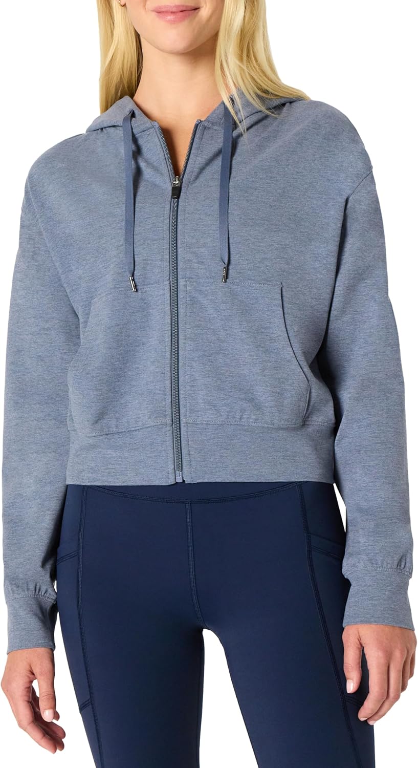 Amazon Essentials Women's Athletic Soft Performance Lightweight Cropped Zip Up Workout Hoodie - Image 3
