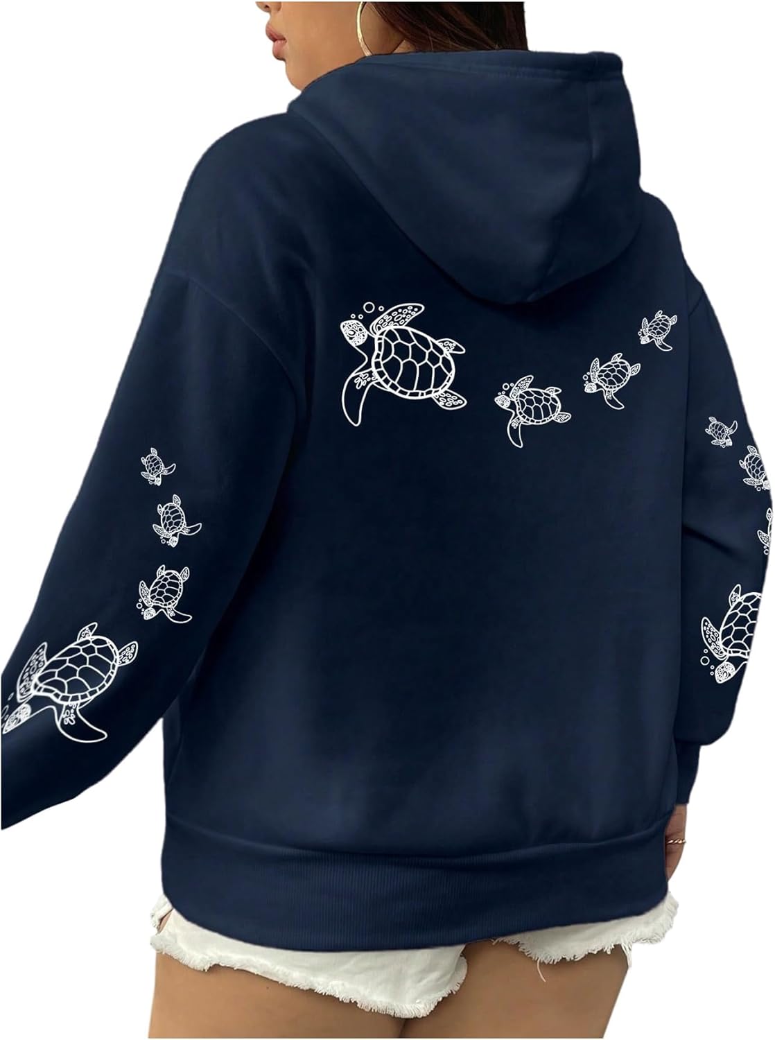 SOLY HUX Women's Plus Size Hoodies Long Sleeve Hooded Graphic Preppy Sweatshirts with Pockets