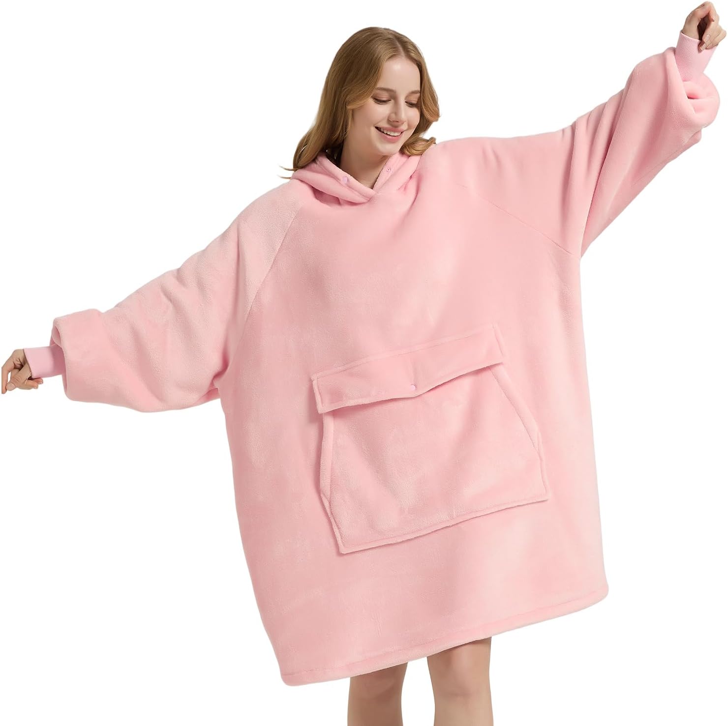 Krifey Wearable Blanket Hoodie, Oversized Sherpa Fleece Sweatshirt with Giant Pocket, Birthday Gifts for Women, Mom, Sister, Dark Gray