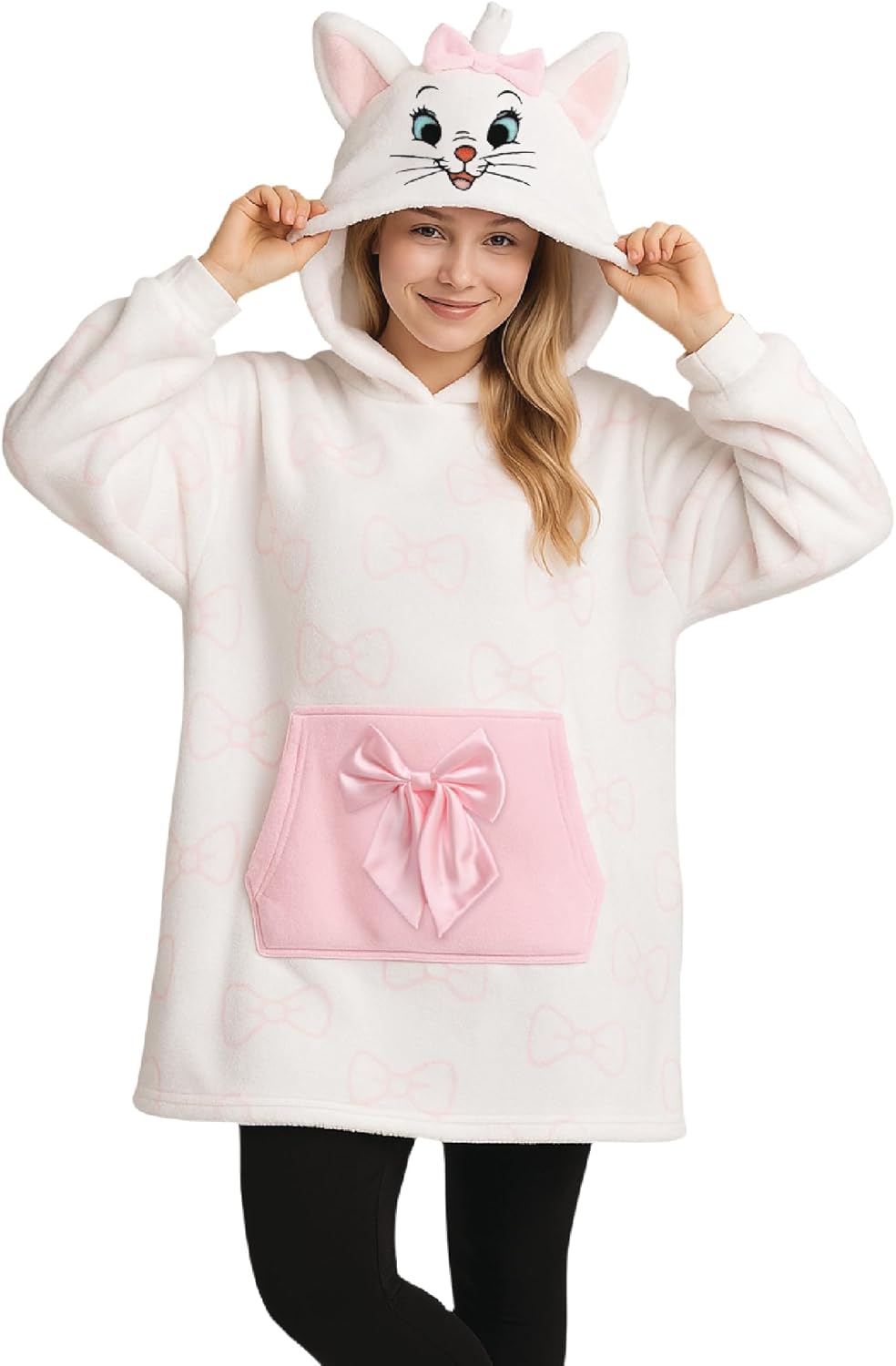 Disney Womens Oversized Sweatshirt - Spider-Man Marie Lilo and Stitch Winnie the Pooh Piglet Bambi Blanket Hoodies for Women