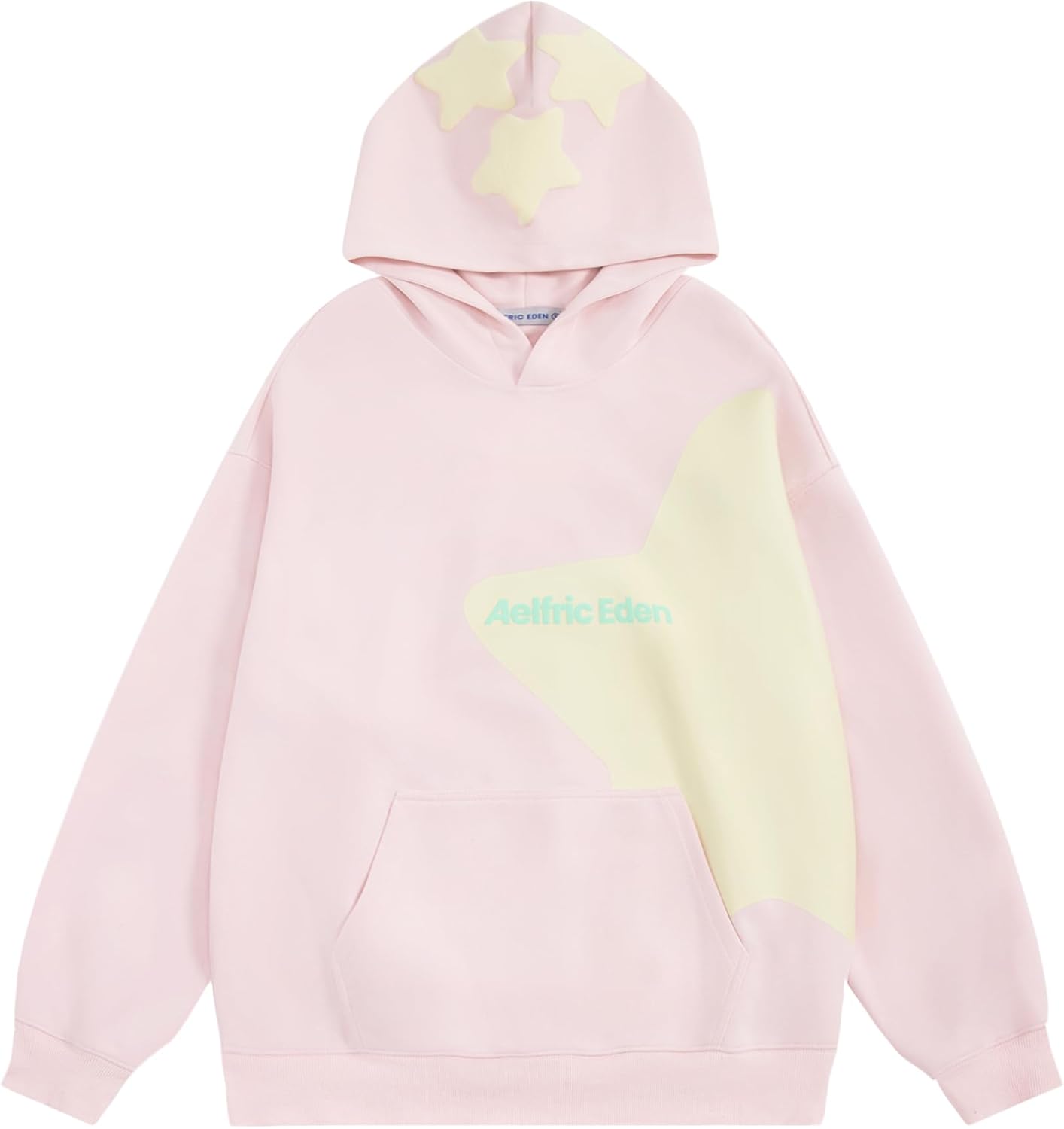 Aelfric Eden Star Graphic Hoodies Purple Print Hoodie Unisex Oversized Hooded Sweatshirt Long Sleeve Pocket Pullover