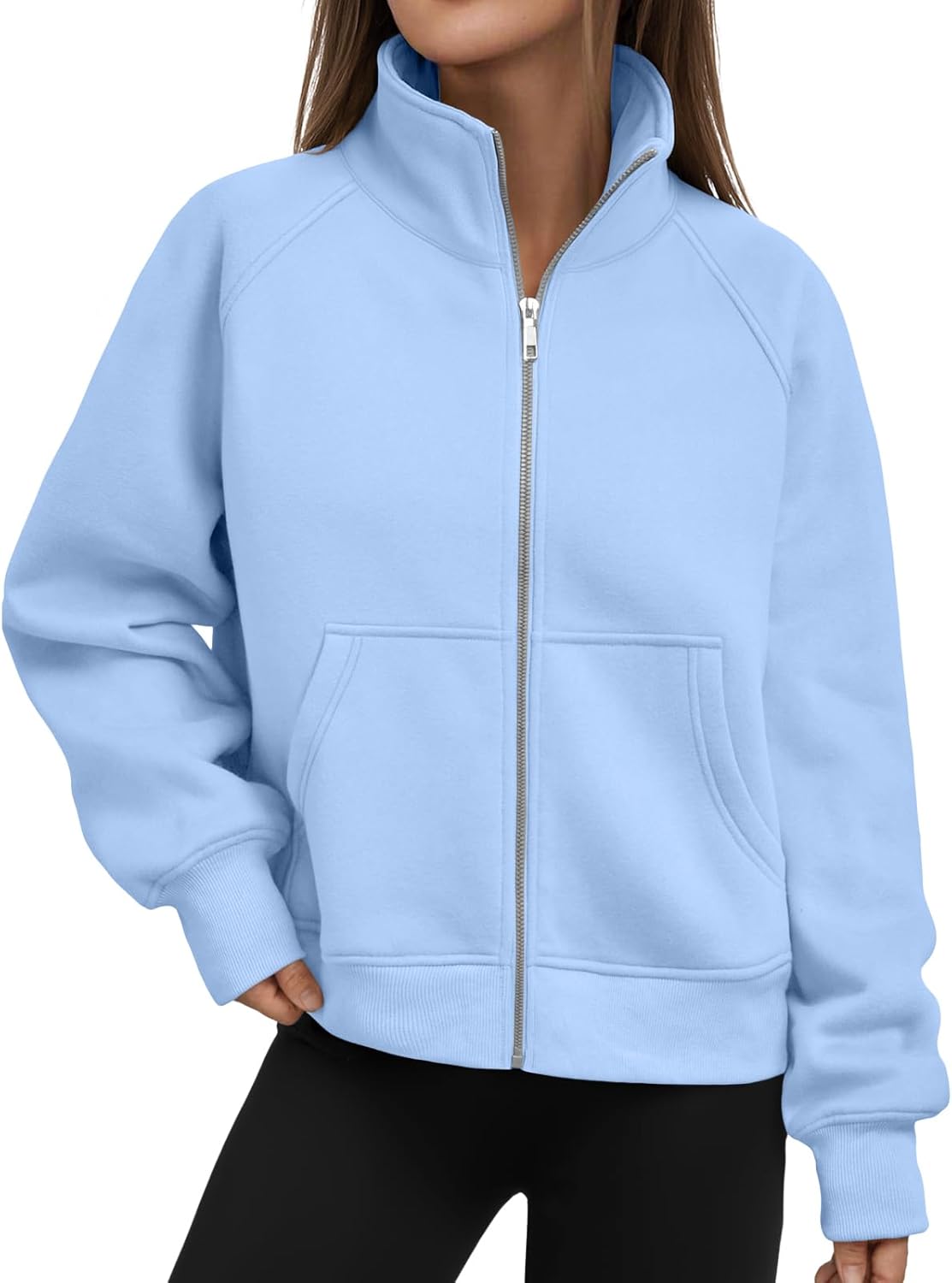 Alternative view of Trendy Queen Womens Sweatshirts Zip Up Hoodies Cropped Crewneck Pullover Casual Jackets Y2k Clothes Fall Fashion Outfits 2025