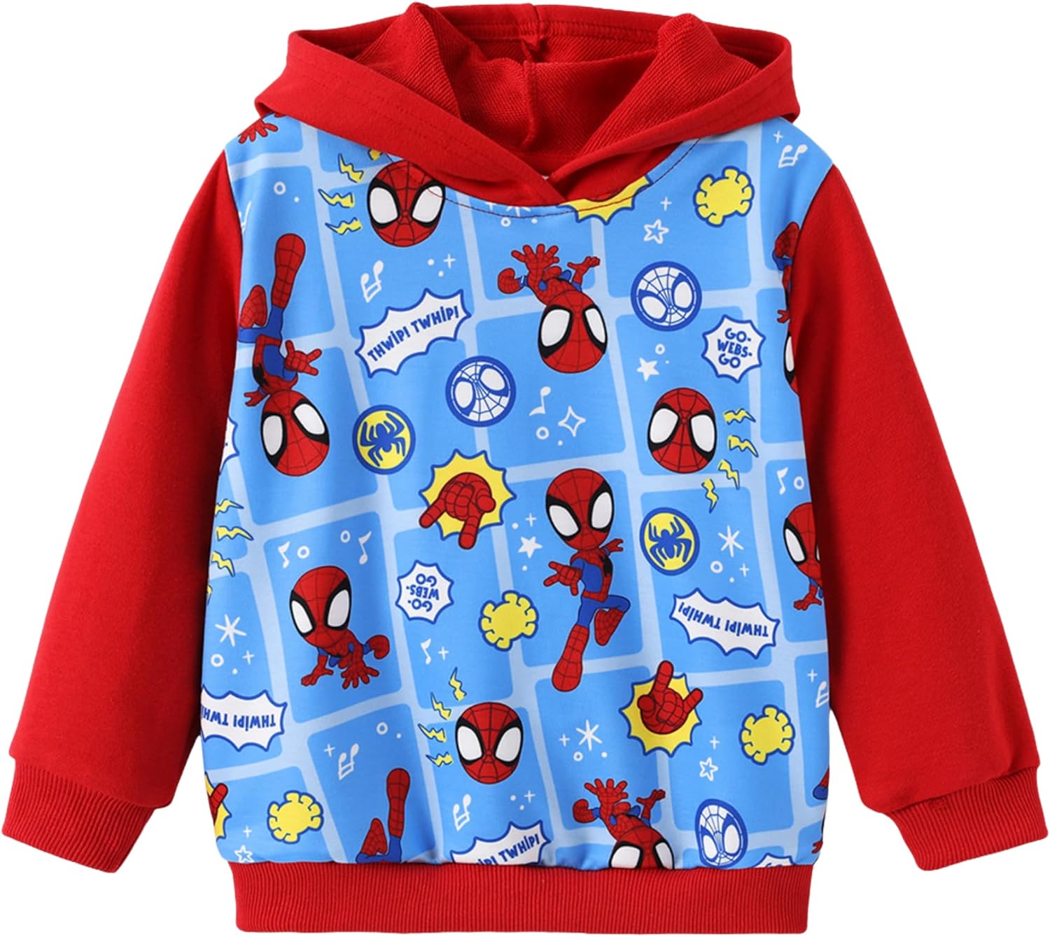 Alternative view of Marvel Avengers Spiderman Iron Man Captain America Venom Boy Girl Hoodie Graphic Sweatshirt Lightweight Cloth Pullover 2-9Y