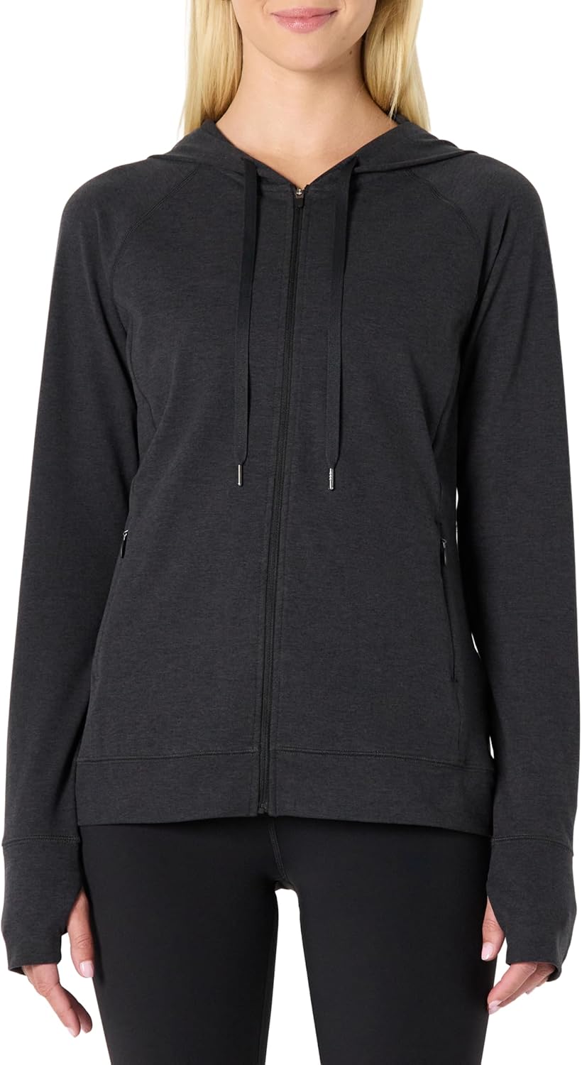 Amazon Essentials Women's Athletic Soft Performance Lightweight Zip Up Workout Hoodie Jacket - Image 3
