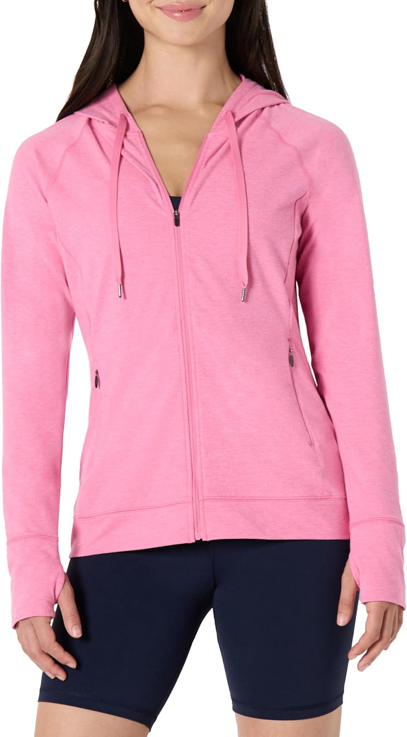 Amazon Essentials Women's Athletic Soft Performance Lightweight Zip Up Workout Hoodie Jacket