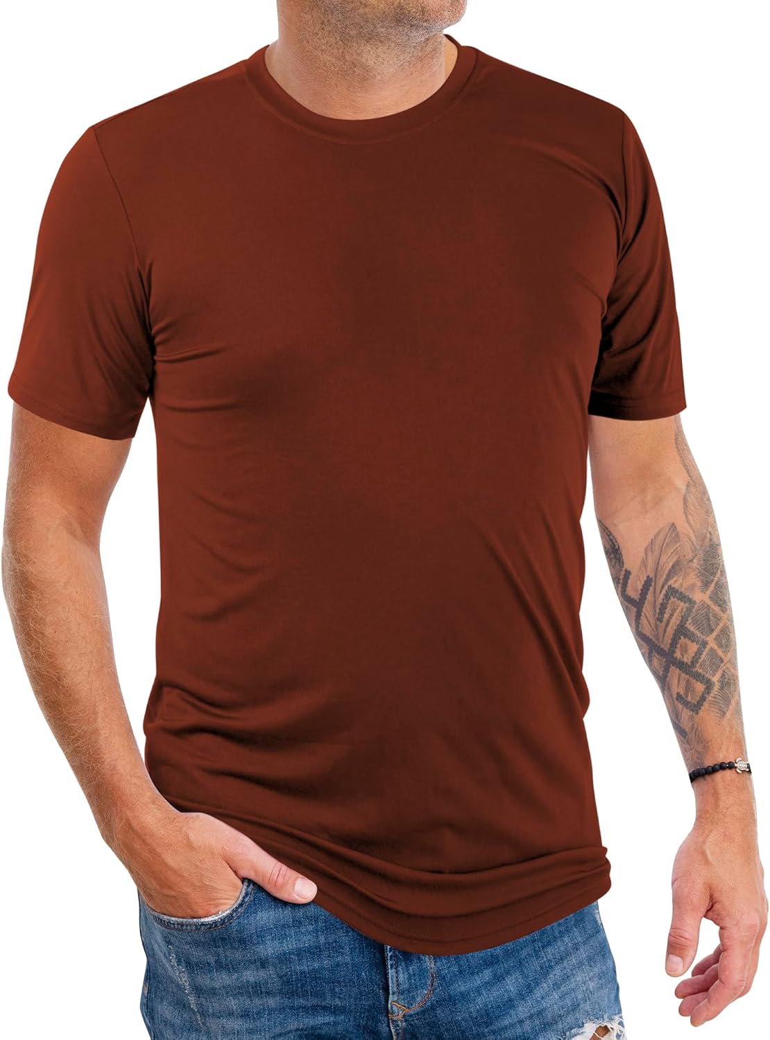 2&5 Pack Men's Sports T Shirts,Crew Neck Breathable Quick-Dry Short Sleeve, Lightweight Gym Tee for Athletic Running Casual