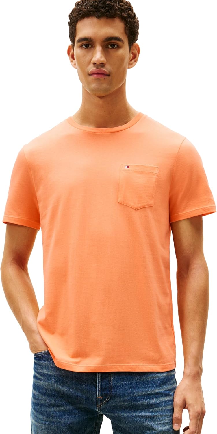 Tommy Hilfiger Mens Essential Short Sleeve Stripe Crewneck Pocket - Image 9