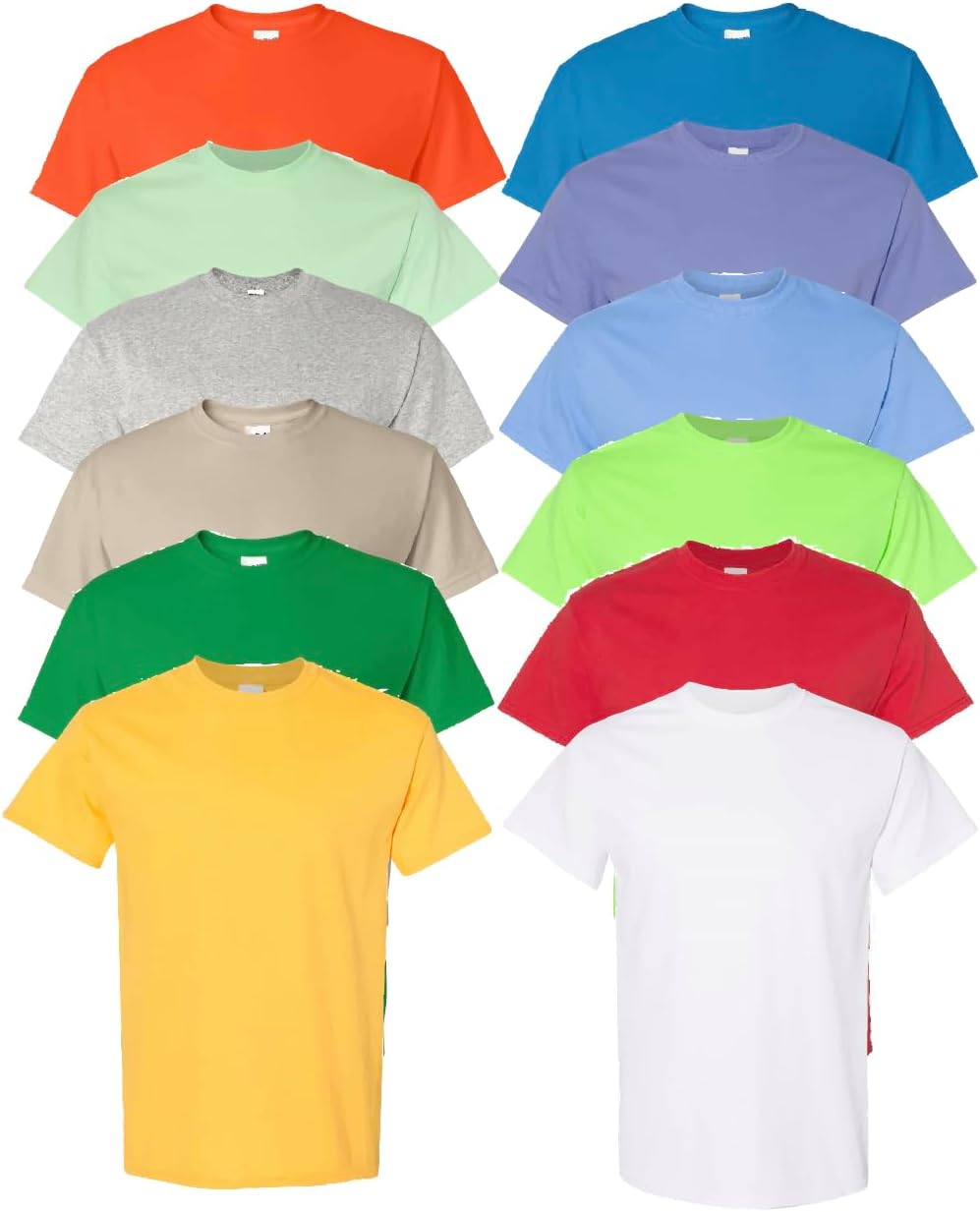 EVERYDAY TEES Men's Heavy Cotton Tee (Pack of 12), Assorted Mixed Color Small to 5XL