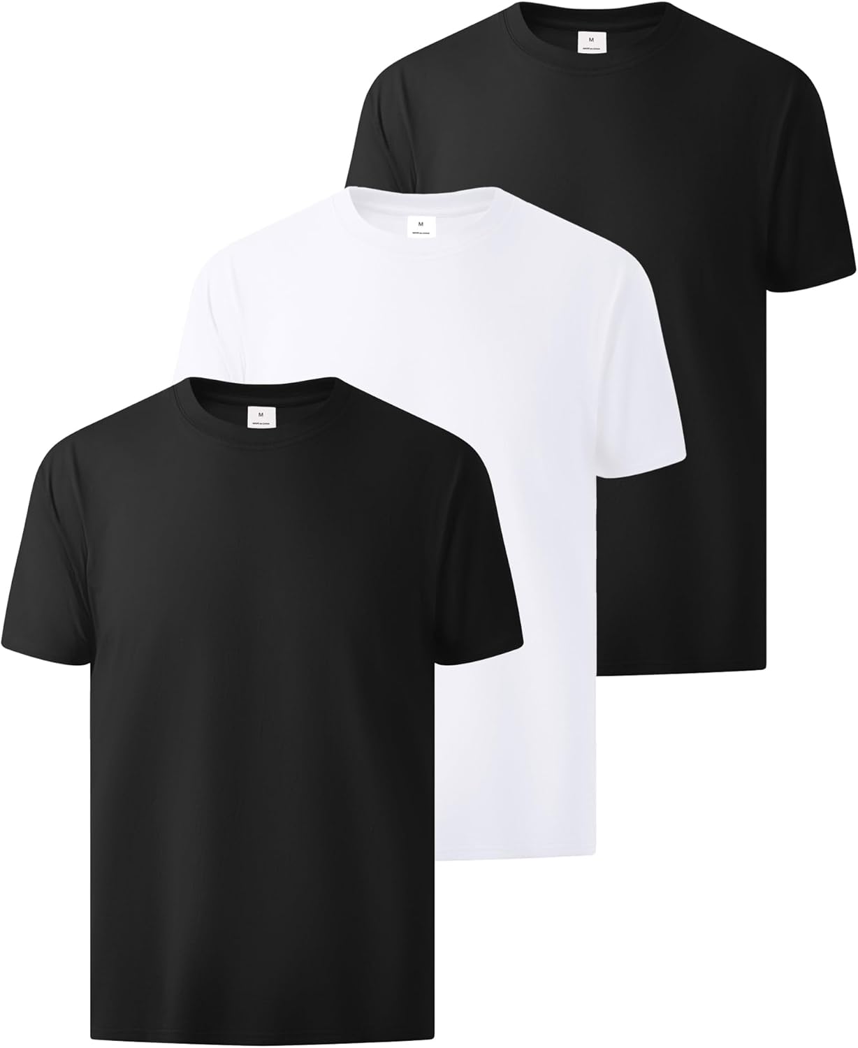 ZITY 3 Pack Men's T-Shirts Cotton Crew Neck Basic Tee Short Sleeve Soft Casual Shirts Summer Tops