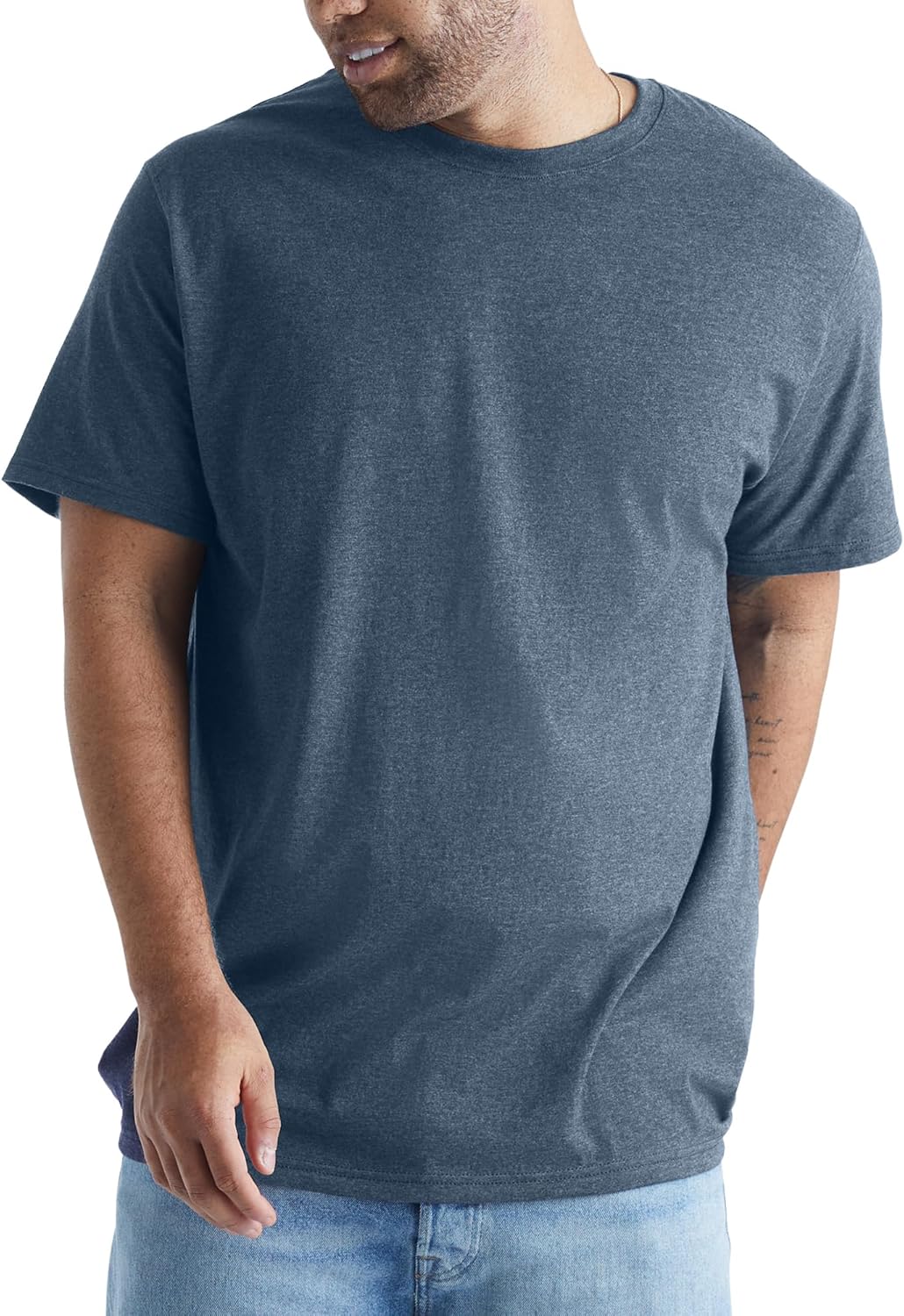 Alternative view of Hanes Mens Originals Lightweight Cotton T-Shirt, Big & Tall, Crewneck Tee