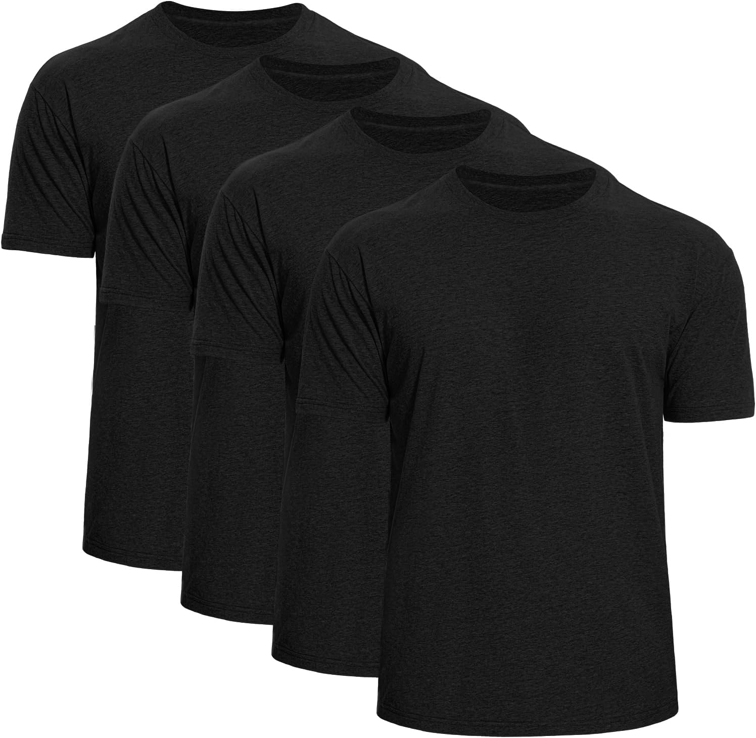 Men's Crew Neck T-Shirts 4-Pack - Soft Short Sleeve Basic Tees, Comfortable Classic Fit Jersey Shirts for Men
