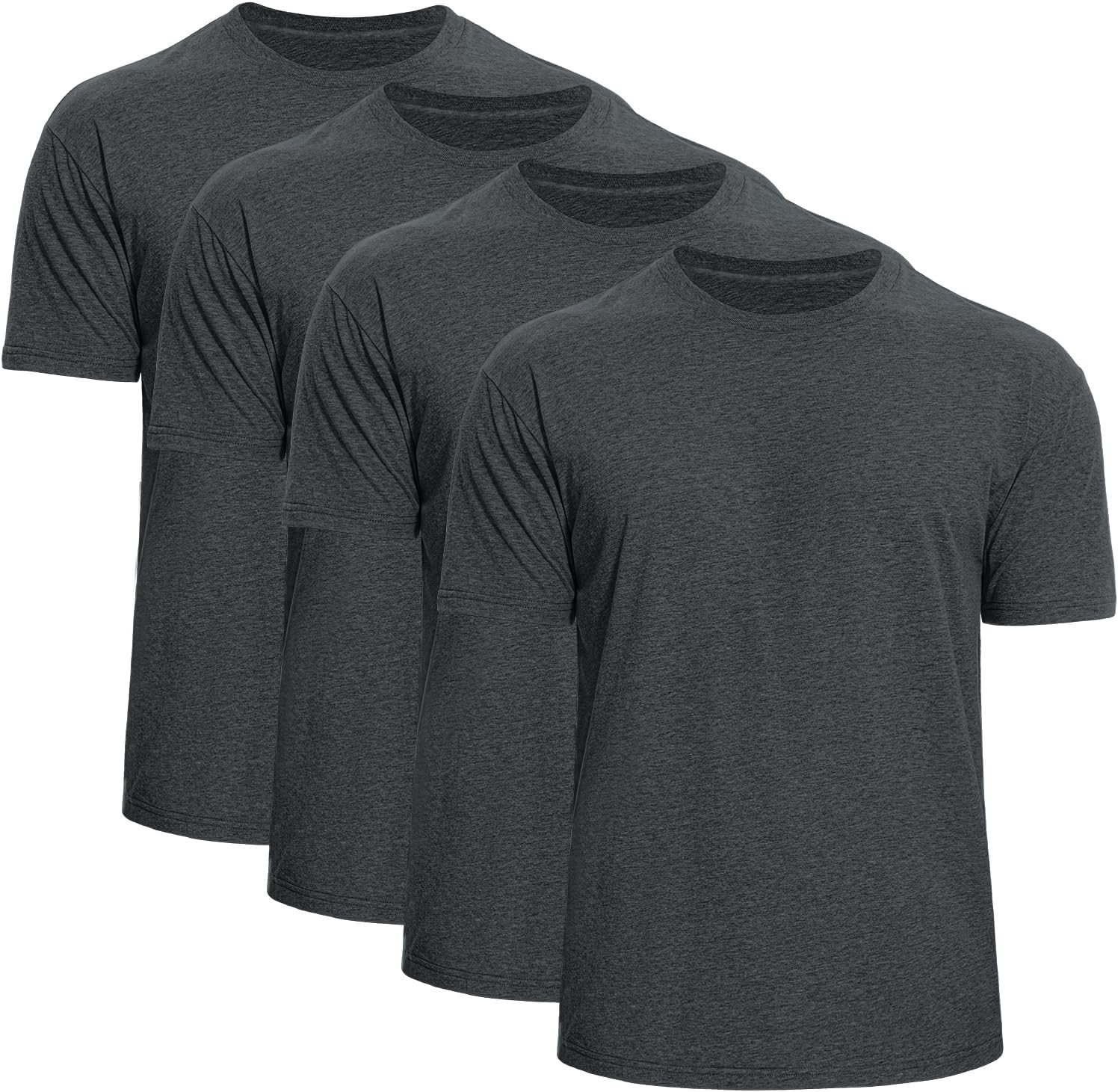 Alternative view of Men's Crew Neck T-Shirts 4-Pack - Soft Short Sleeve Basic Tees, Comfortable Classic Fit Jersey Shirts for Men