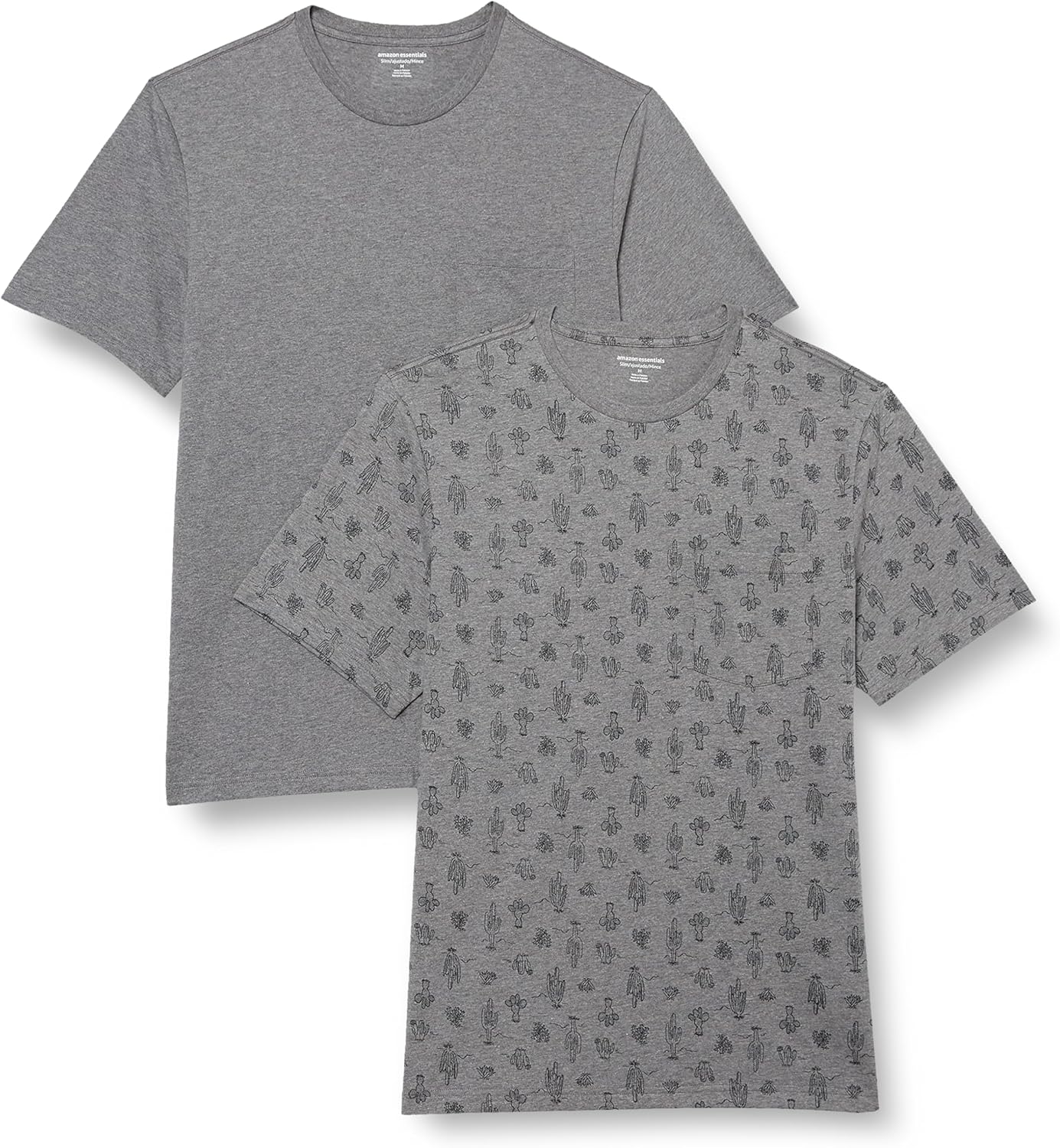 Amazon Essentials Mens T-Shirt Slim-Fit Short-Sleeve Crewneck Pocket