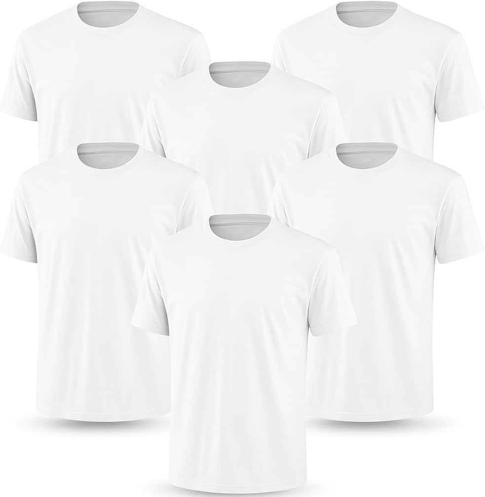 6-Pack Bulk Menu2019s T-Shirts u2013 Soft Pre-Shrunk Premium Cotton, Short Sleeves, Reinforced Collar, Crew Neck, Casual Fit