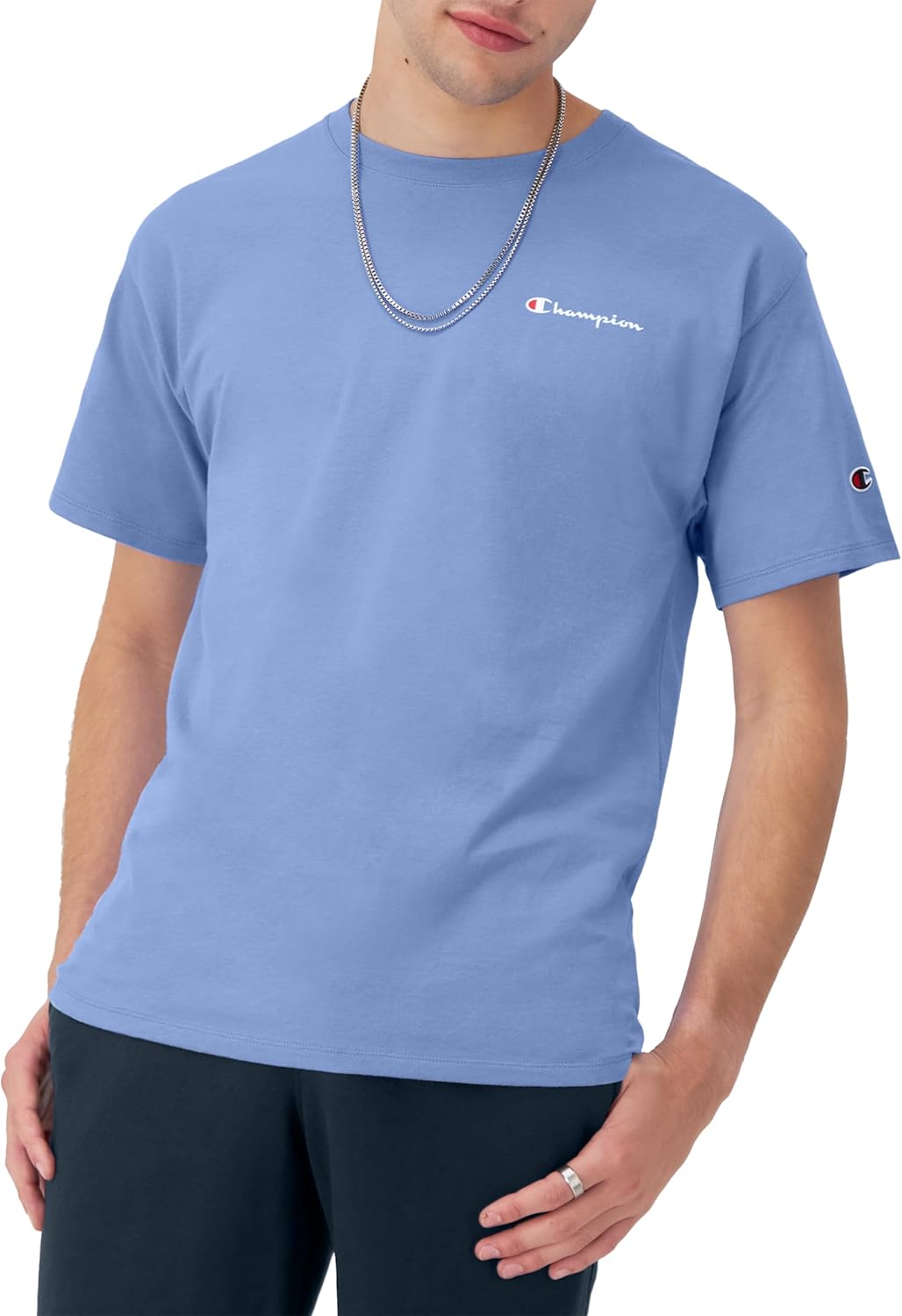 Champion Mens T-Shirt, Cotton Midweight Men's Crewneck Tee, T-Shirt for Men, Script (Reg. Or Big & Tall)