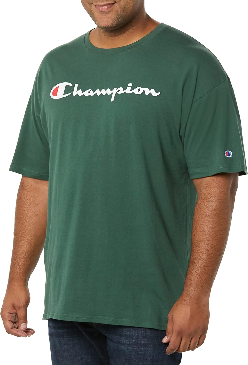 Alternative view of Champion Mens T-Shirt, Cotton Midweight Men's Crewneck Tee, T-Shirt for Men, Script (Reg. Or Big & Tall)