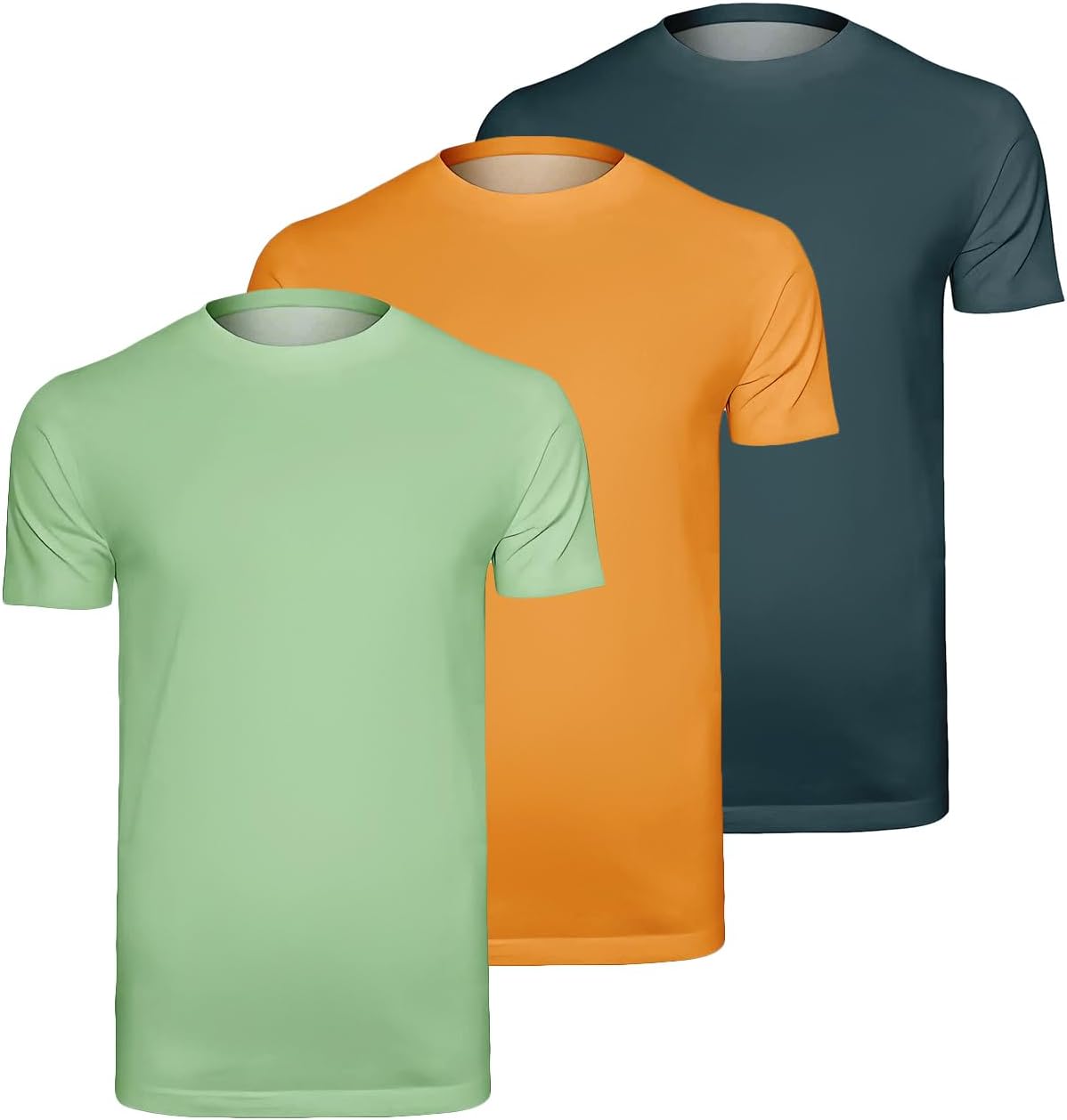 Men's Cotton T-Shirts Mixed Color Casual Shirts Summer Trendy Classic Crew Neck Short Sleeve Tees