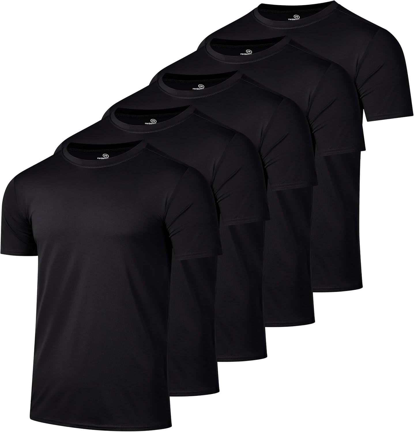 Alternative view of Real Essentials 5 Pack: Menu2019s Short Sleeve Dry Fit T-Shirts u2013 Moisture Wicking Athletic Workout Gym Fitness Casual Tees